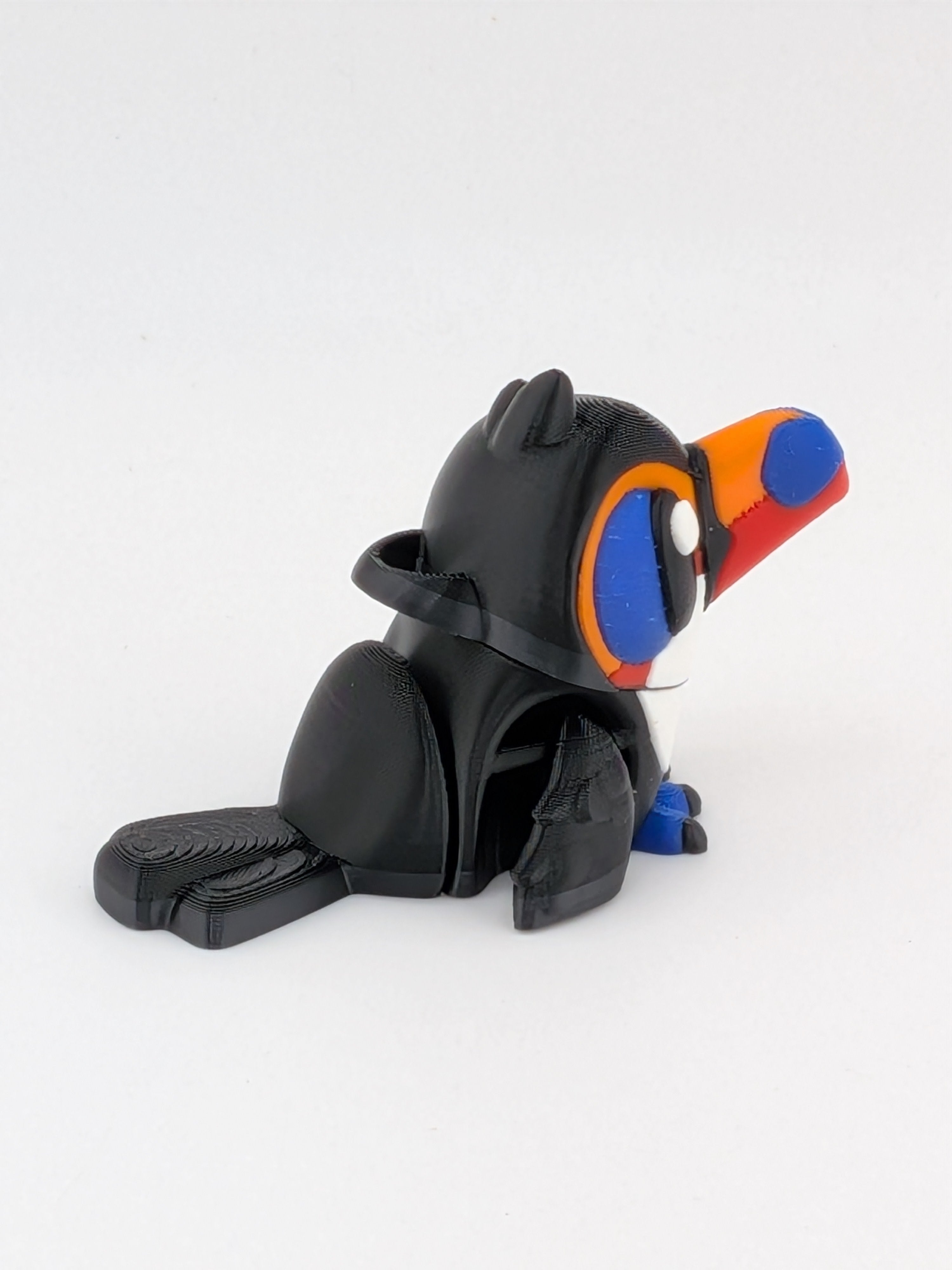 🦜✨ 2.5" Mini Flexi Toucan Keychain | Articulated "Tropical-Wiggle" Fidget Toy 🌴🌊