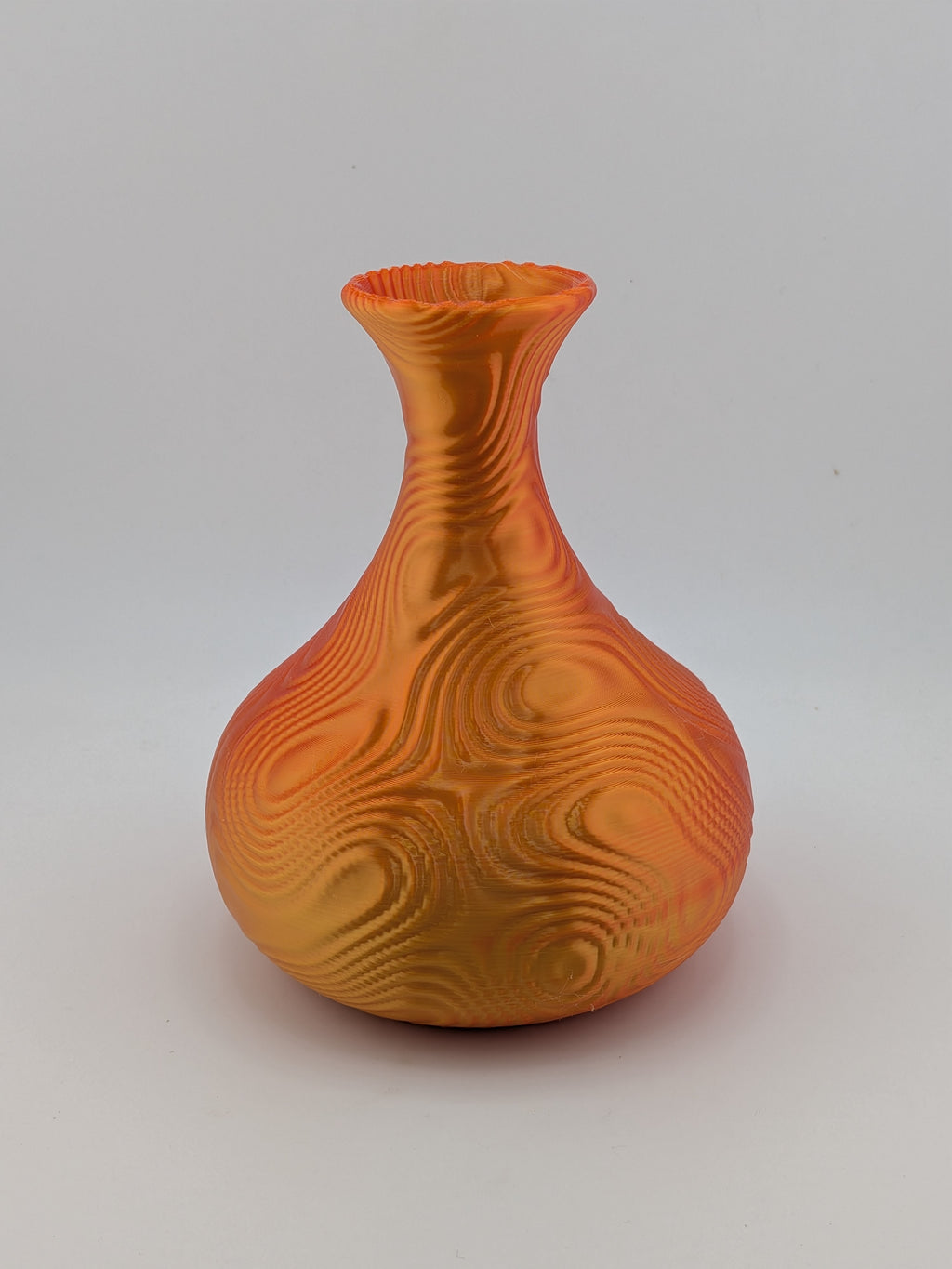 🎨🌀 4.75" Bulbous Ripple Vase | 3D Printed Sculptural Decor in Silk & Dual-Tone ✨🏺
