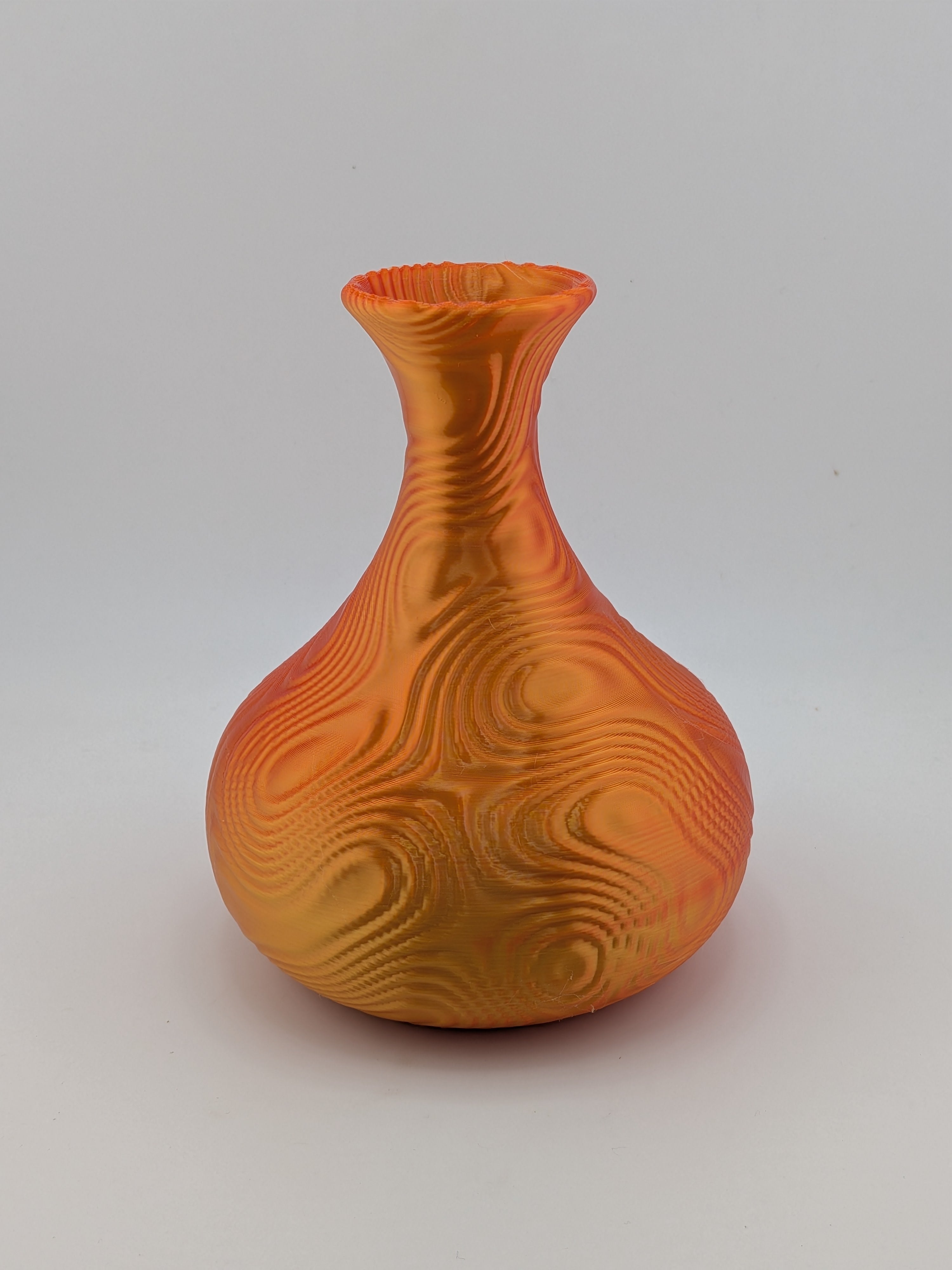 🎨🌀 4.75" Bulbous Ripple Vase | 3D Printed Sculptural Decor in Silk & Dual-Tone ✨🏺