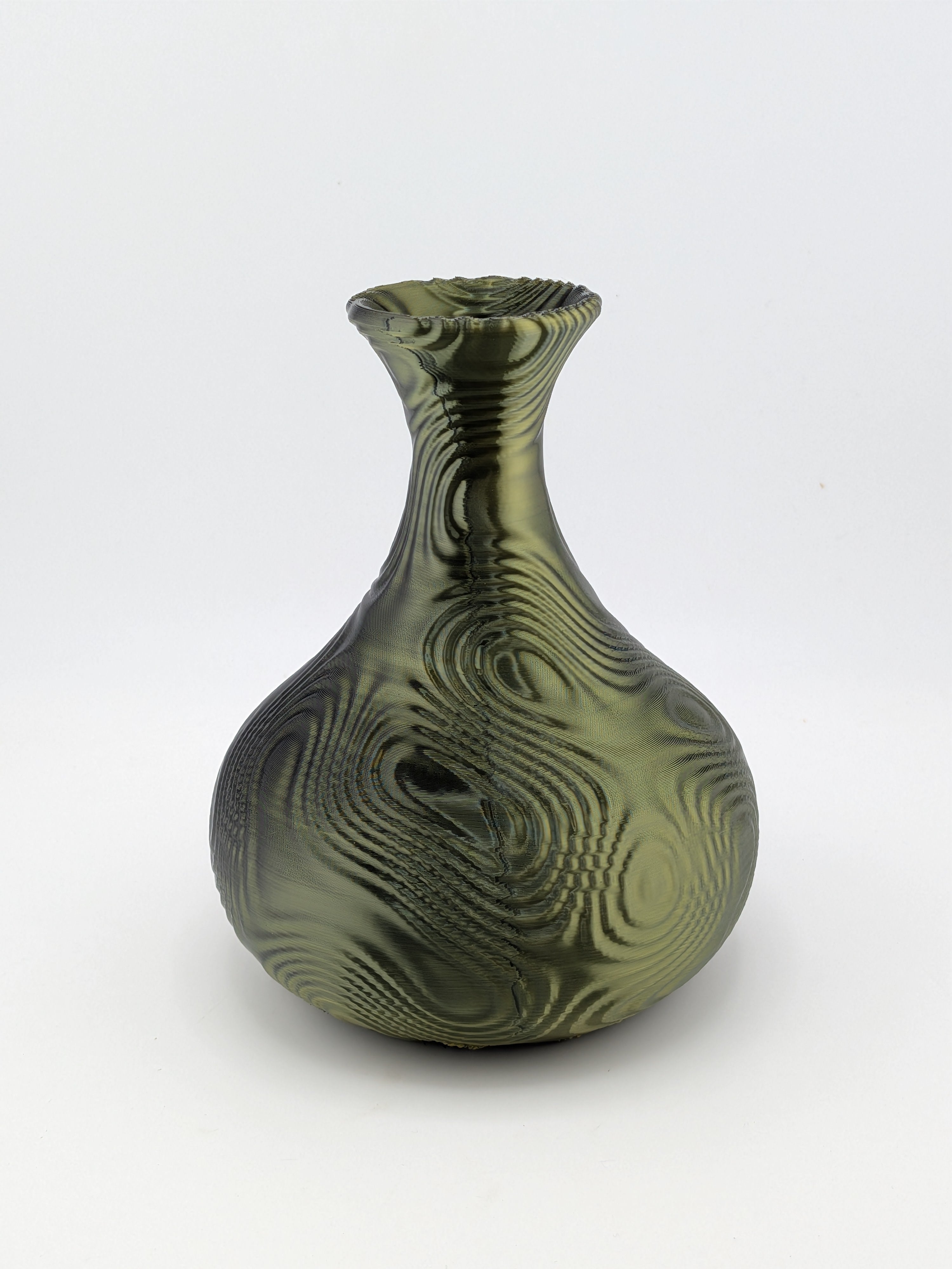 🎨🌀 4.75" Bulbous Ripple Vase | 3D Printed Sculptural Decor in Silk & Dual-Tone ✨🏺