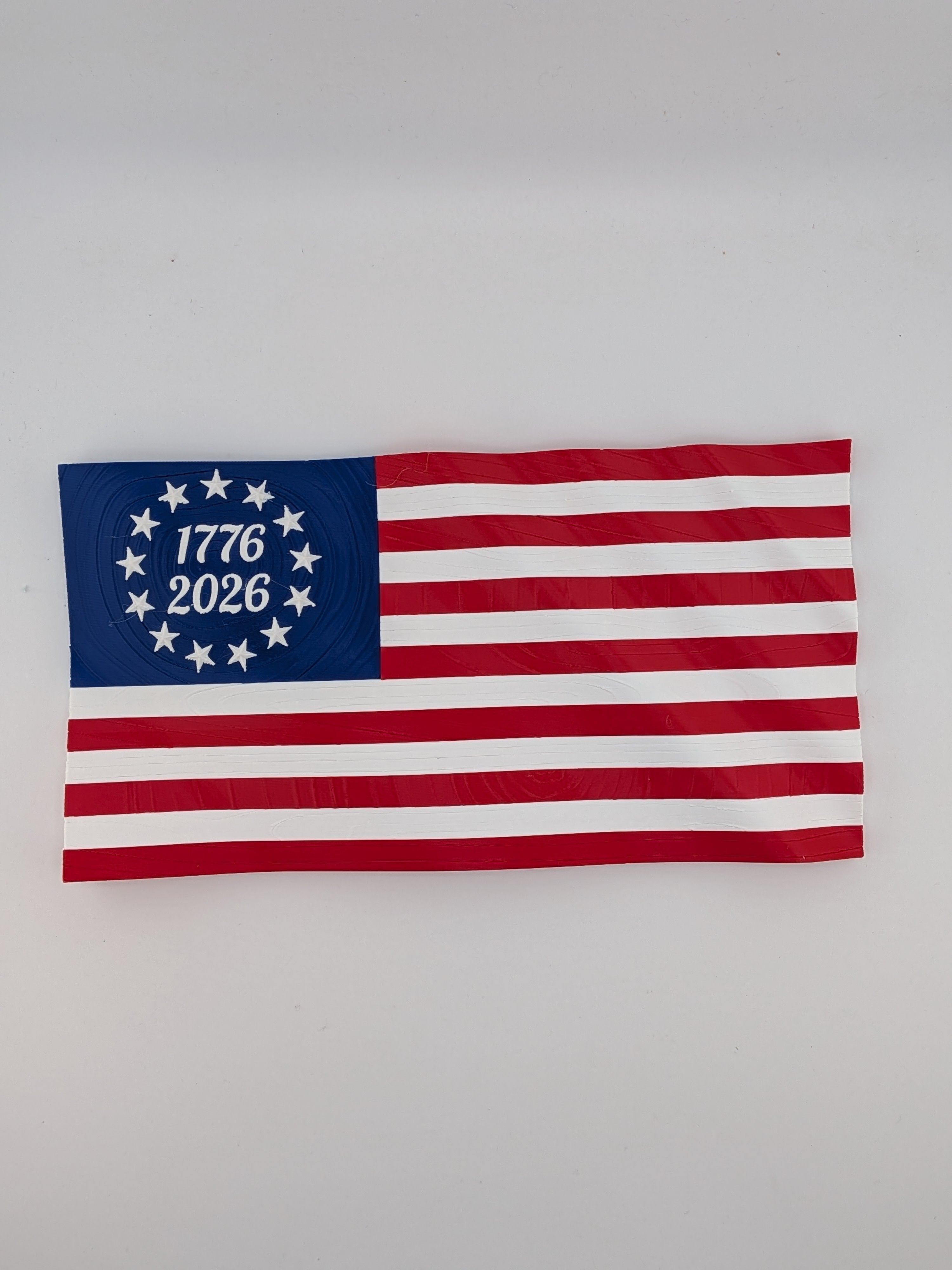 9 Inch Large USA 250th Anniversary Flag Waving Commemorative Wall Art