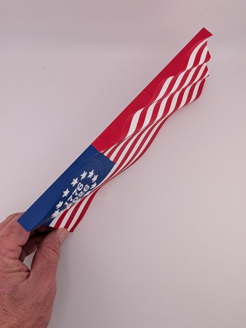 9 Inch Large USA 250th Anniversary Flag Waving Commemorative Wall Art