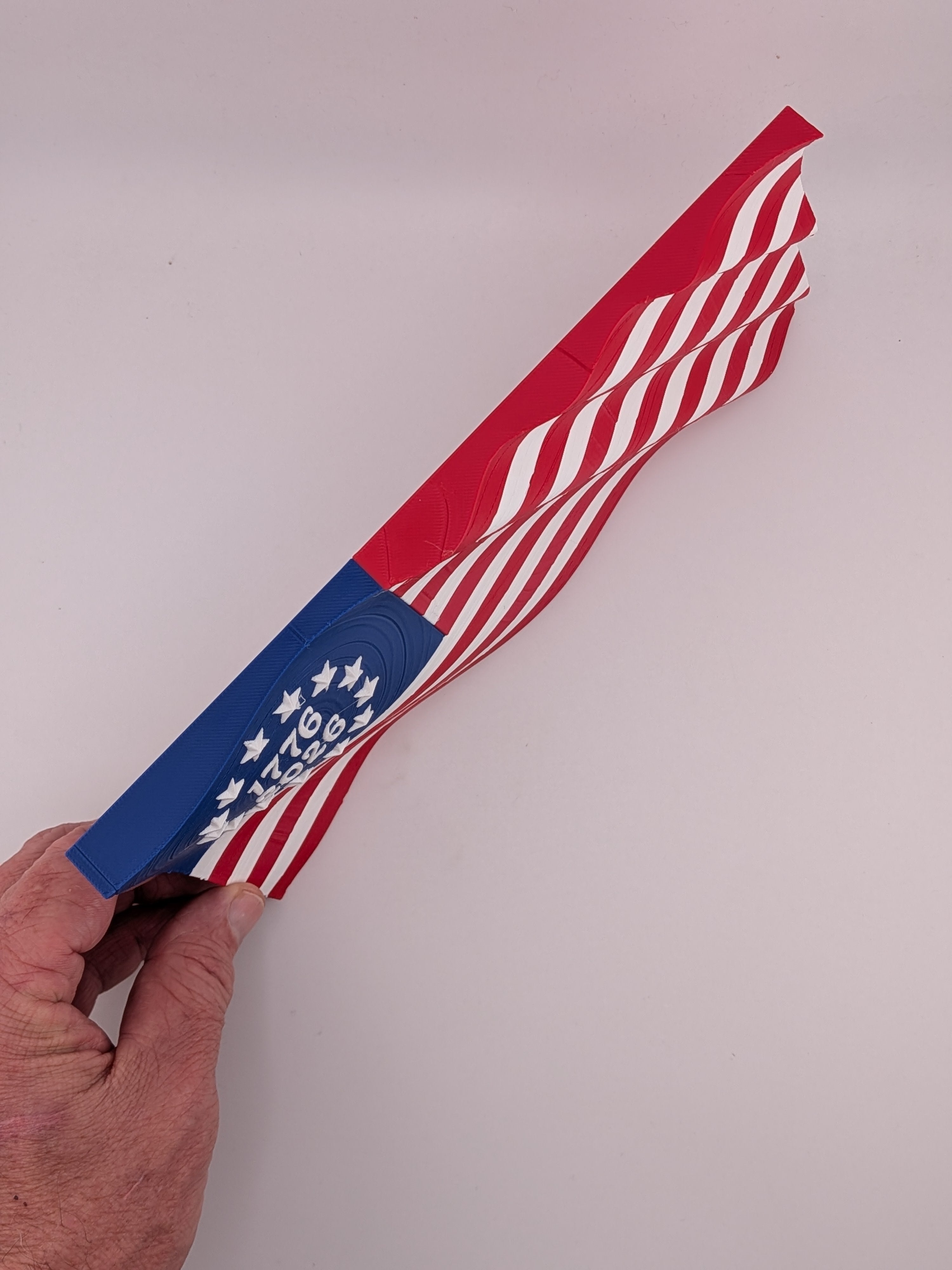 9 Inch Large USA 250th Anniversary Flag Waving Commemorative Wall Art