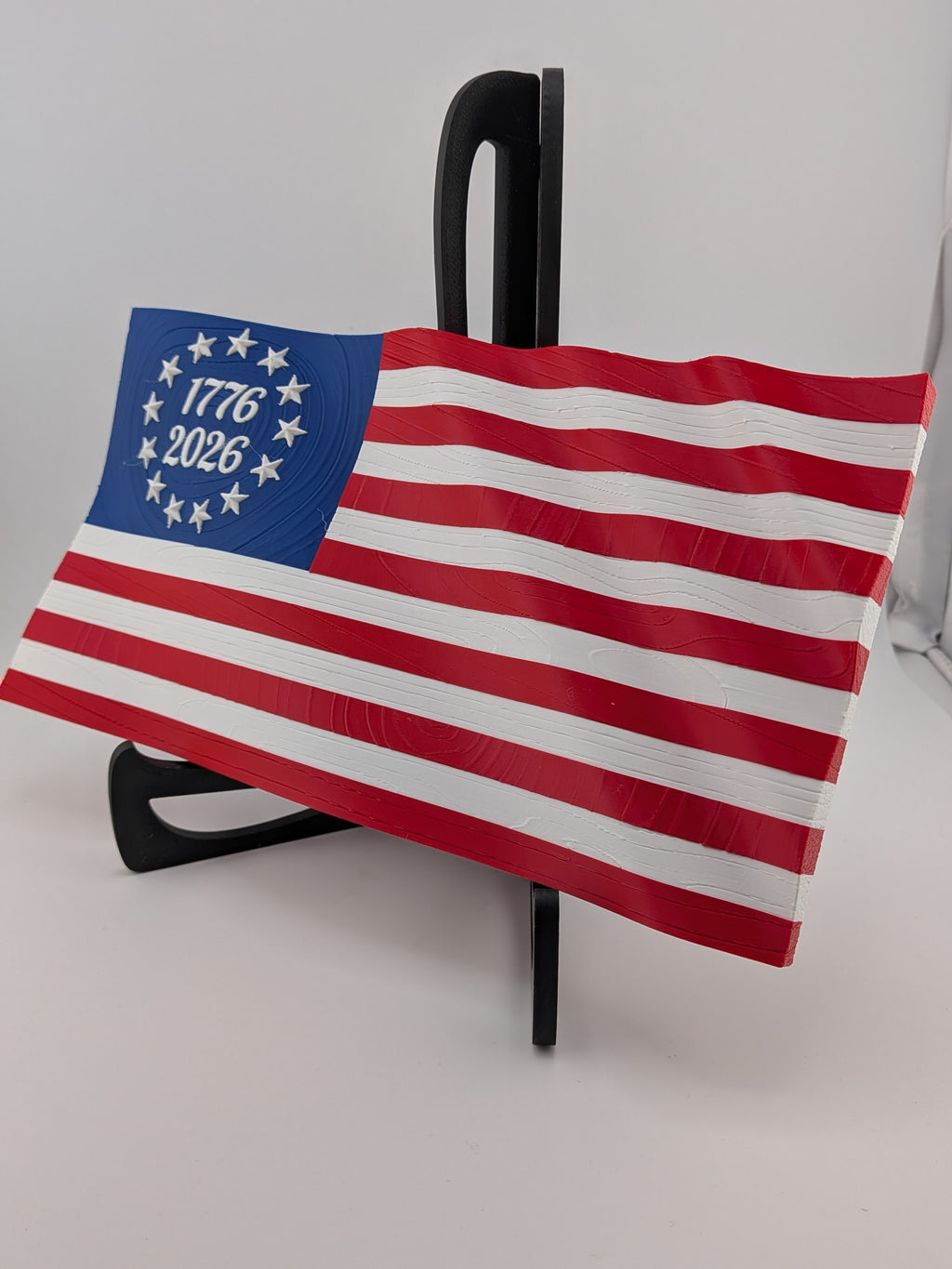 9 Inch Large USA 250th Anniversary Flag Waving Commemorative Wall Art