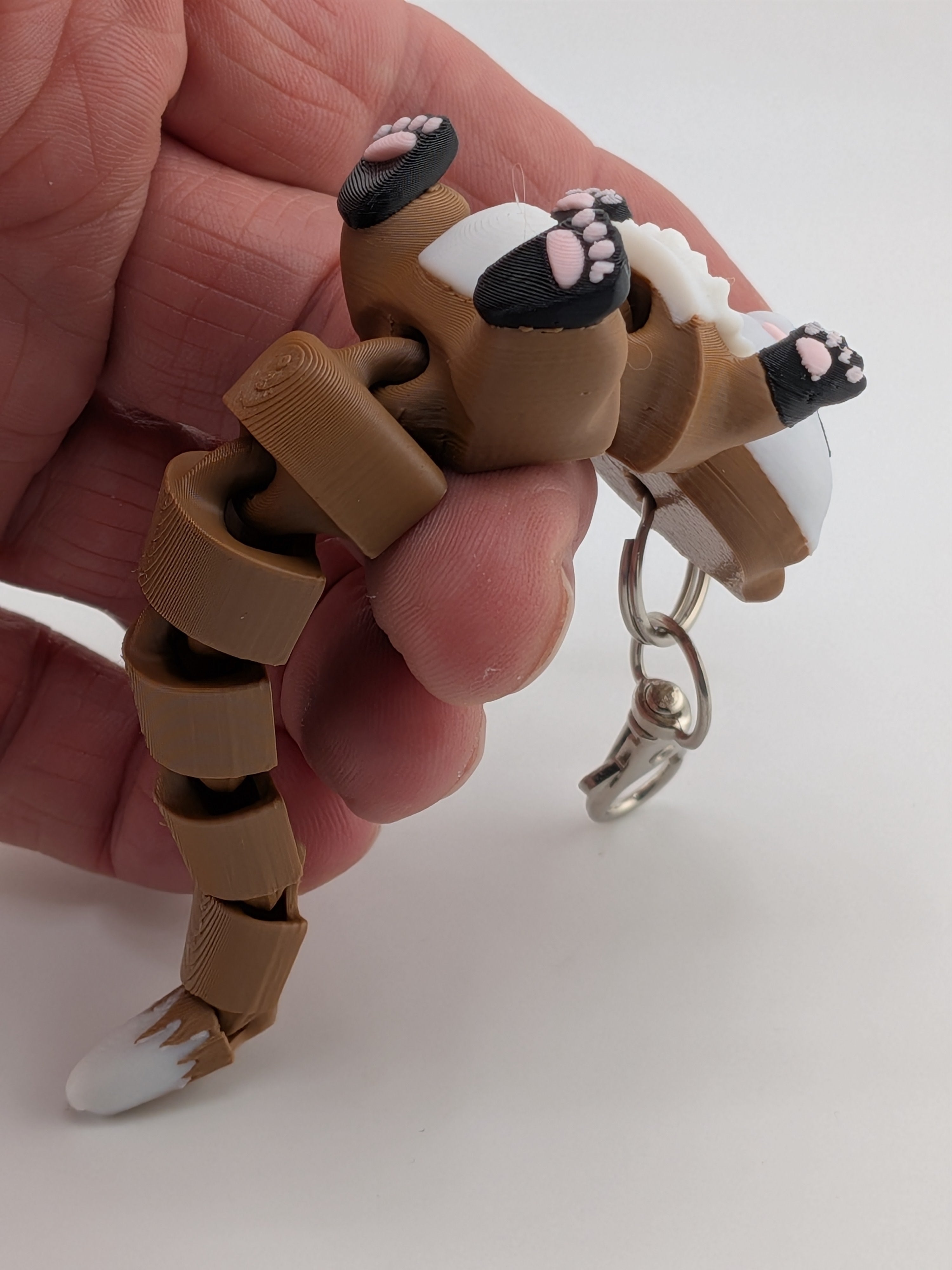 5.1 Inch Fluffy Tail Otter Keychain Articulated River-Wiggle Fidget Buddy