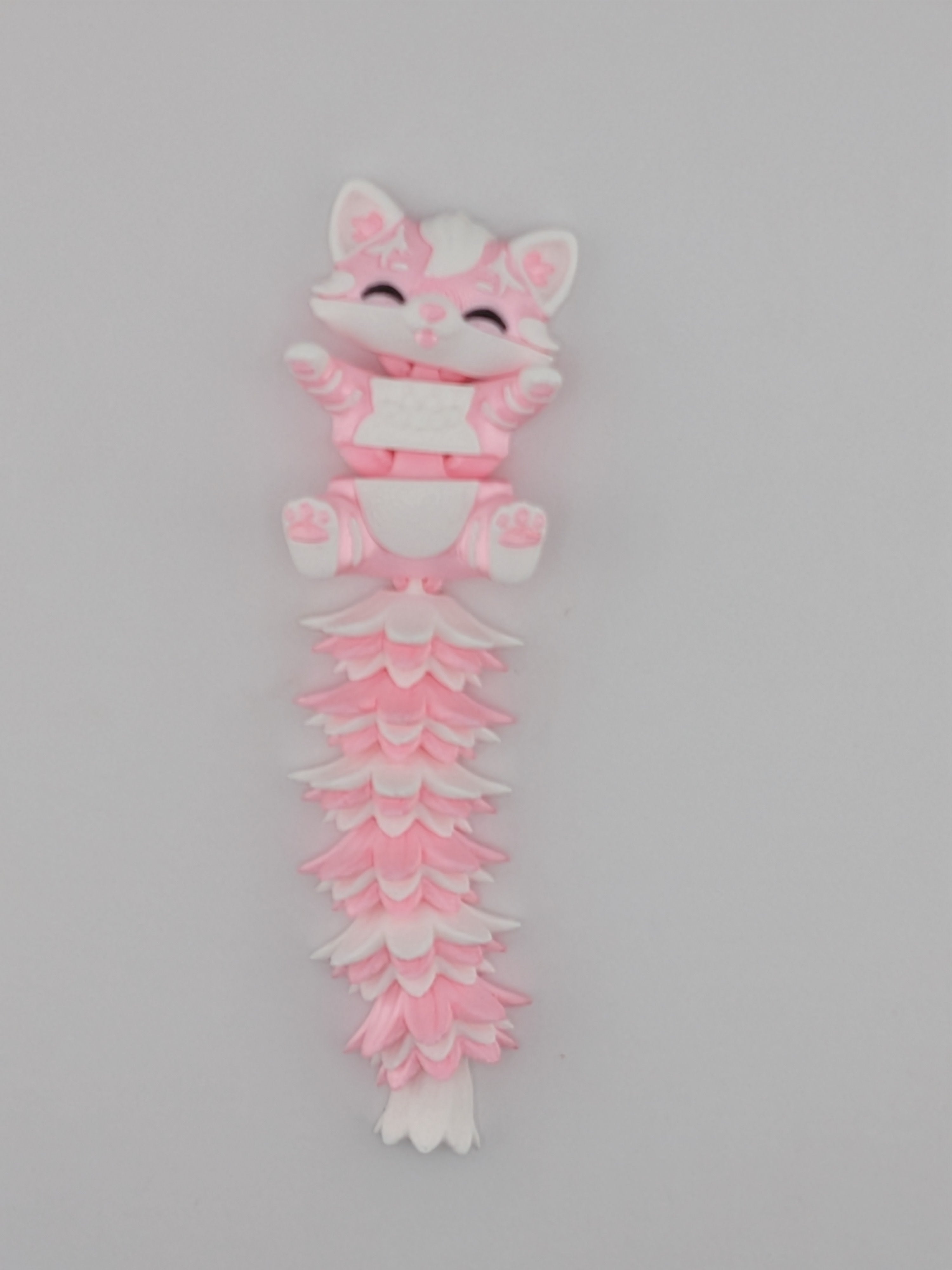 5.1 Inch Fluffy Tail Cat Keychain Articulated Mega Wiggle Fidget Buddy