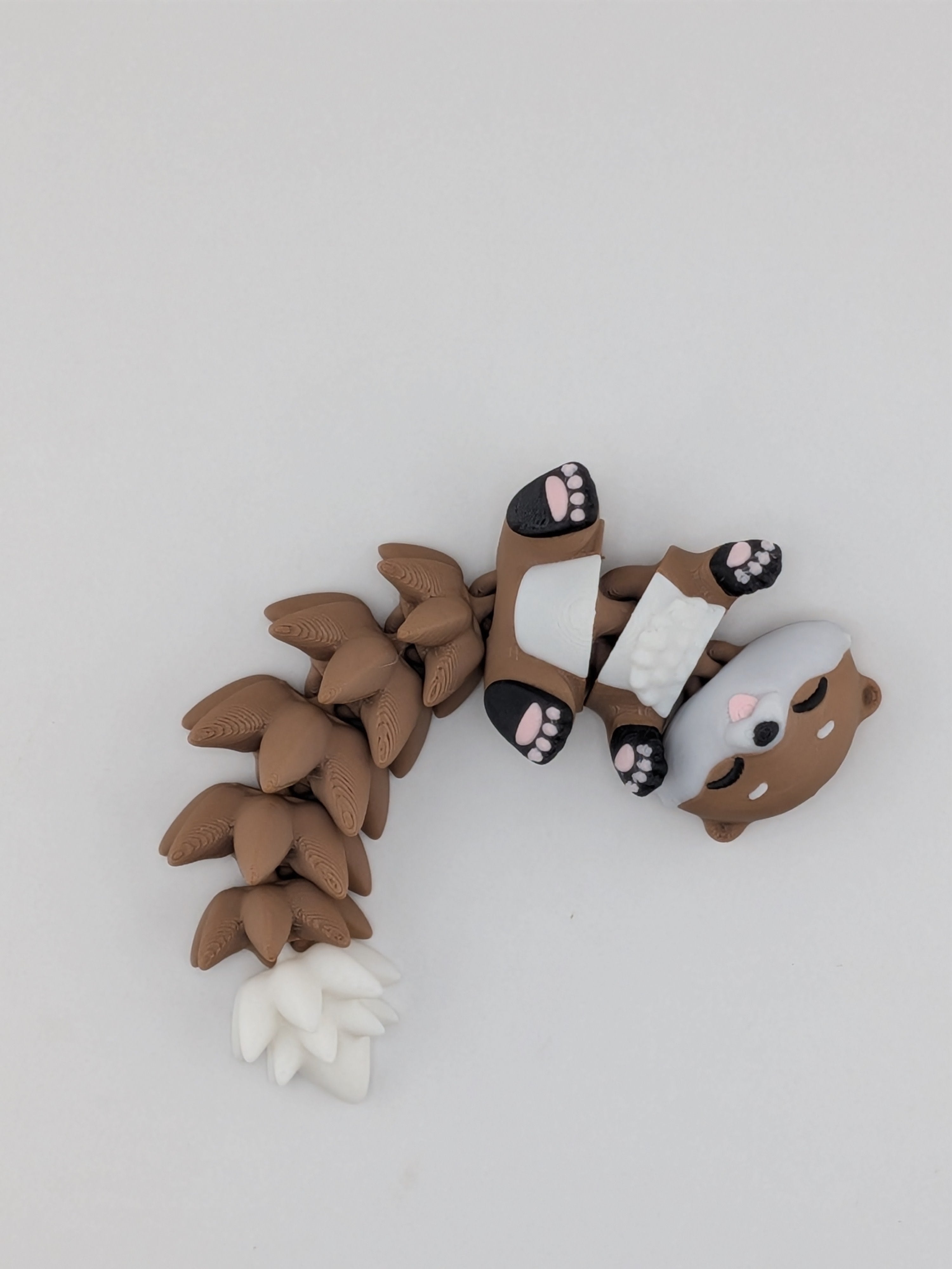 5.1 Inch Fluffy Tail Otter Keychain Articulated River-Wiggle Fidget Buddy