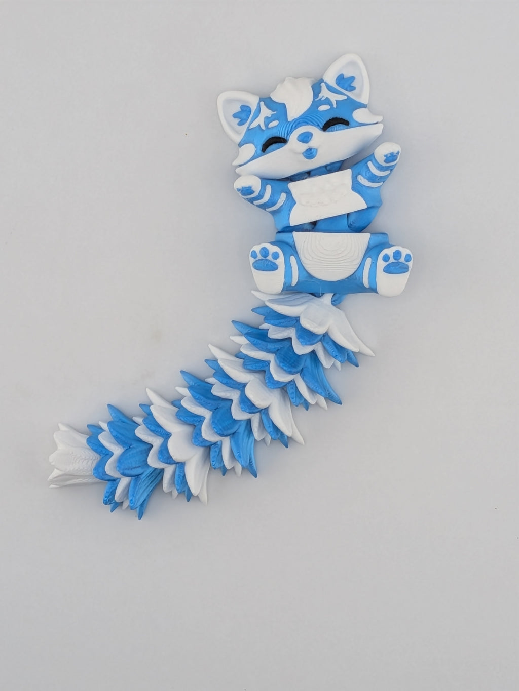 5.1 Inch Fluffy Tail Cat Keychain Articulated Mega Wiggle Fidget Buddy