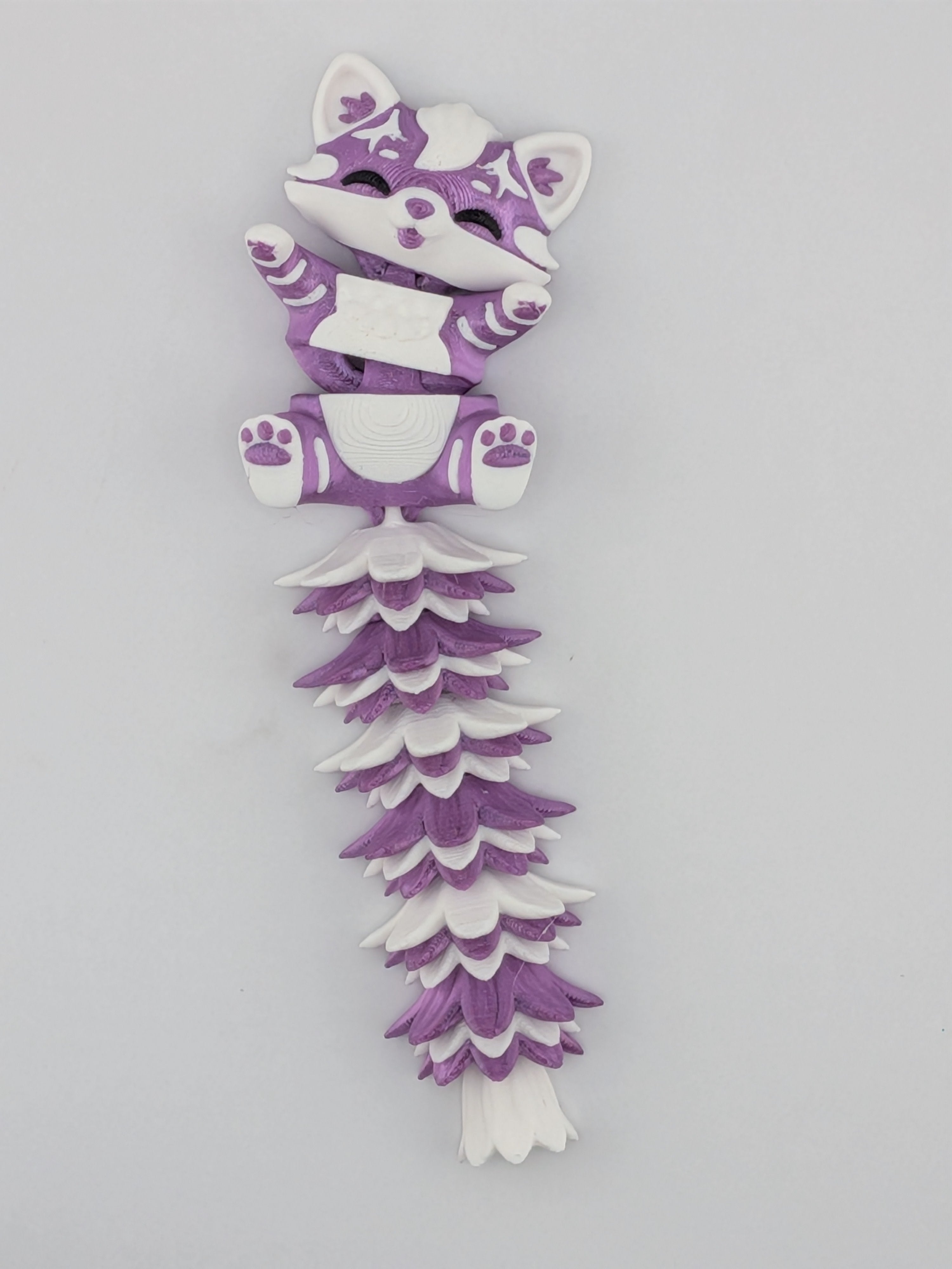 5.1 Inch Fluffy Tail Cat Articulated Mega Wiggle Magnetic Fridge Buddy