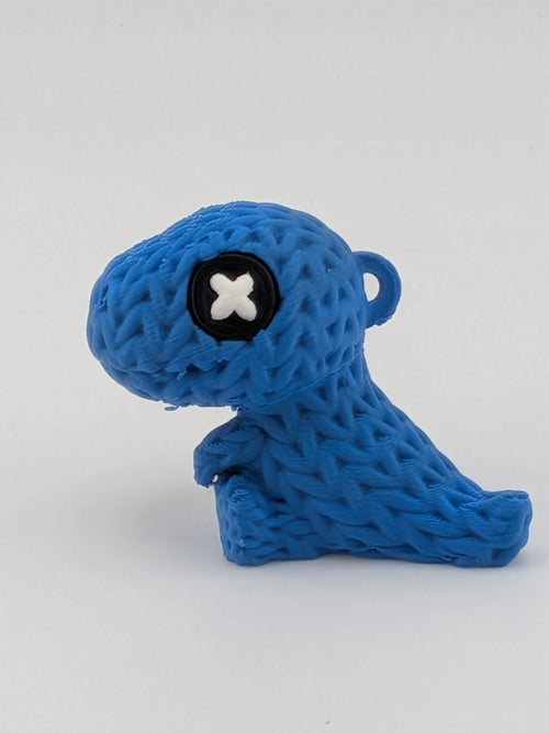1.75 Inch Knit Finish T-Rex Keychain 3D Printed Dinosaur Fidget Buddy