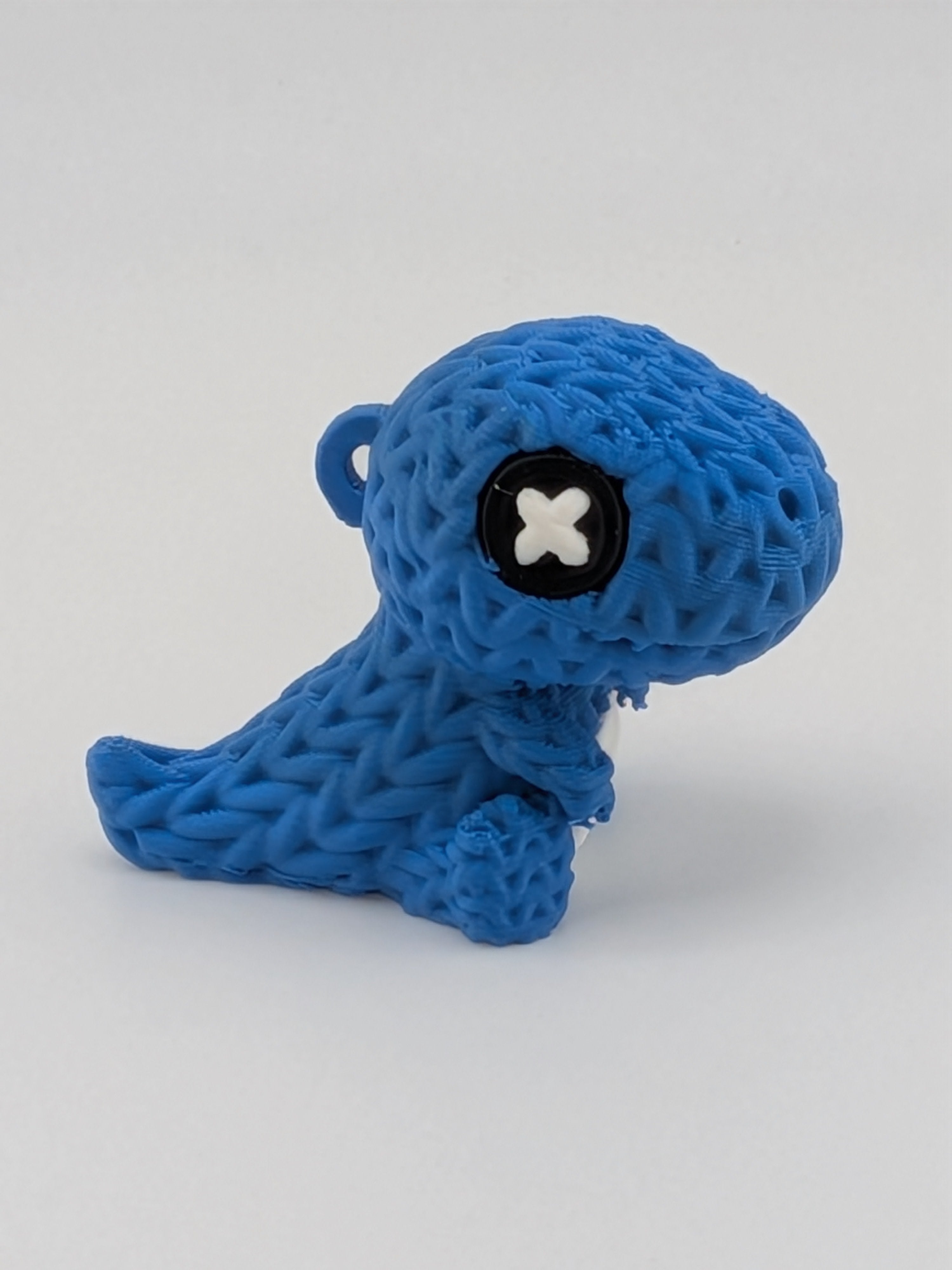 1.75 Inch Knit Finish T-Rex Keychain 3D Printed Dinosaur Fidget Buddy