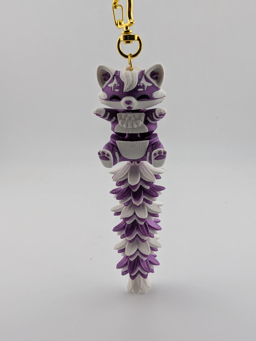 5.1 Inch Fluffy Tail Cat Keychain Articulated Mega Wiggle Fidget Buddy