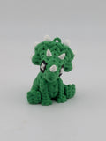 1.6 Inch Knit Appearance Triceratops Keychain 3D Printed Dinosaur Fidget Buddy