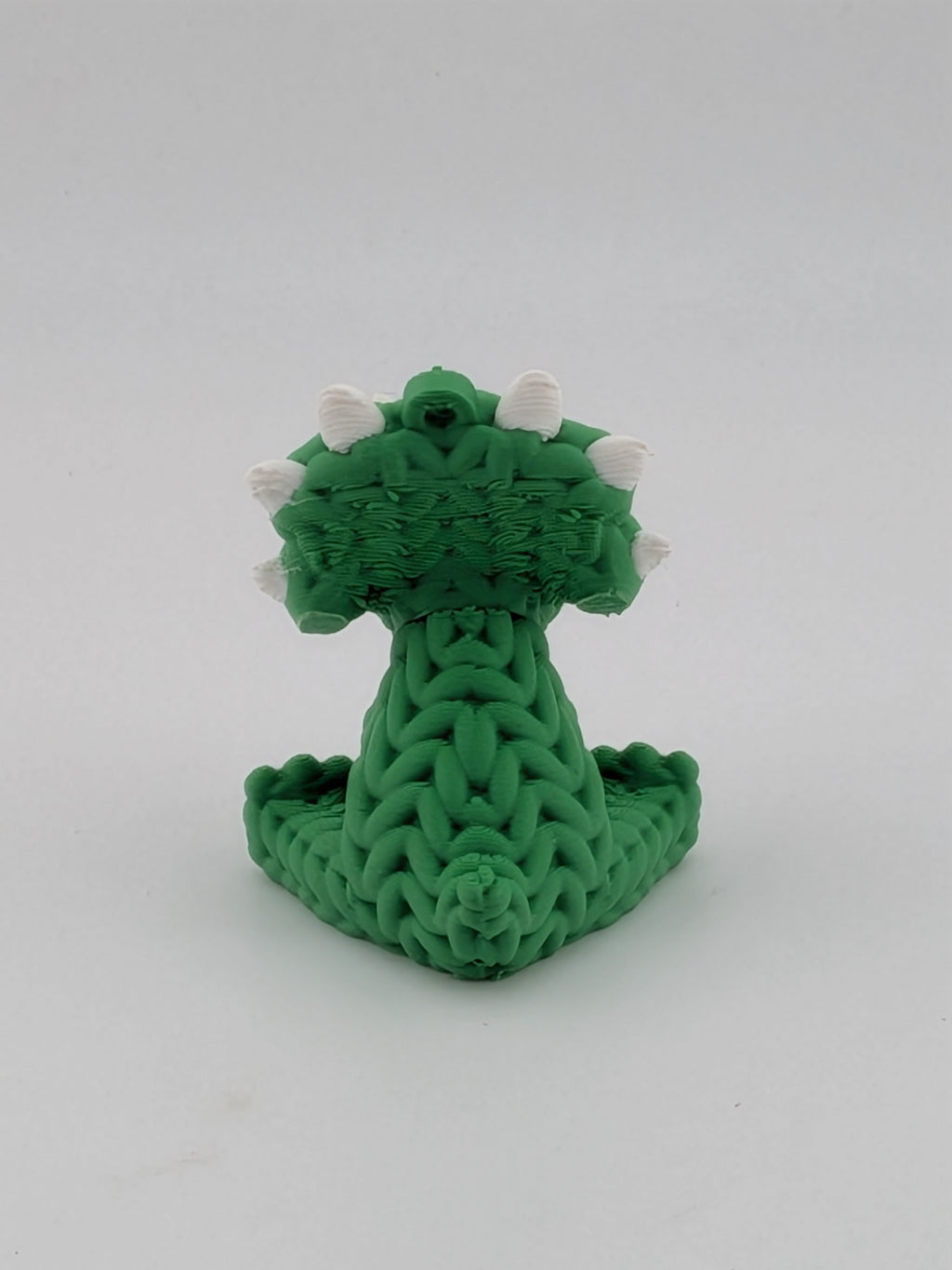 1.6 Inch Knit Appearance Triceratops Keychain 3D Printed Dinosaur Fidget Buddy