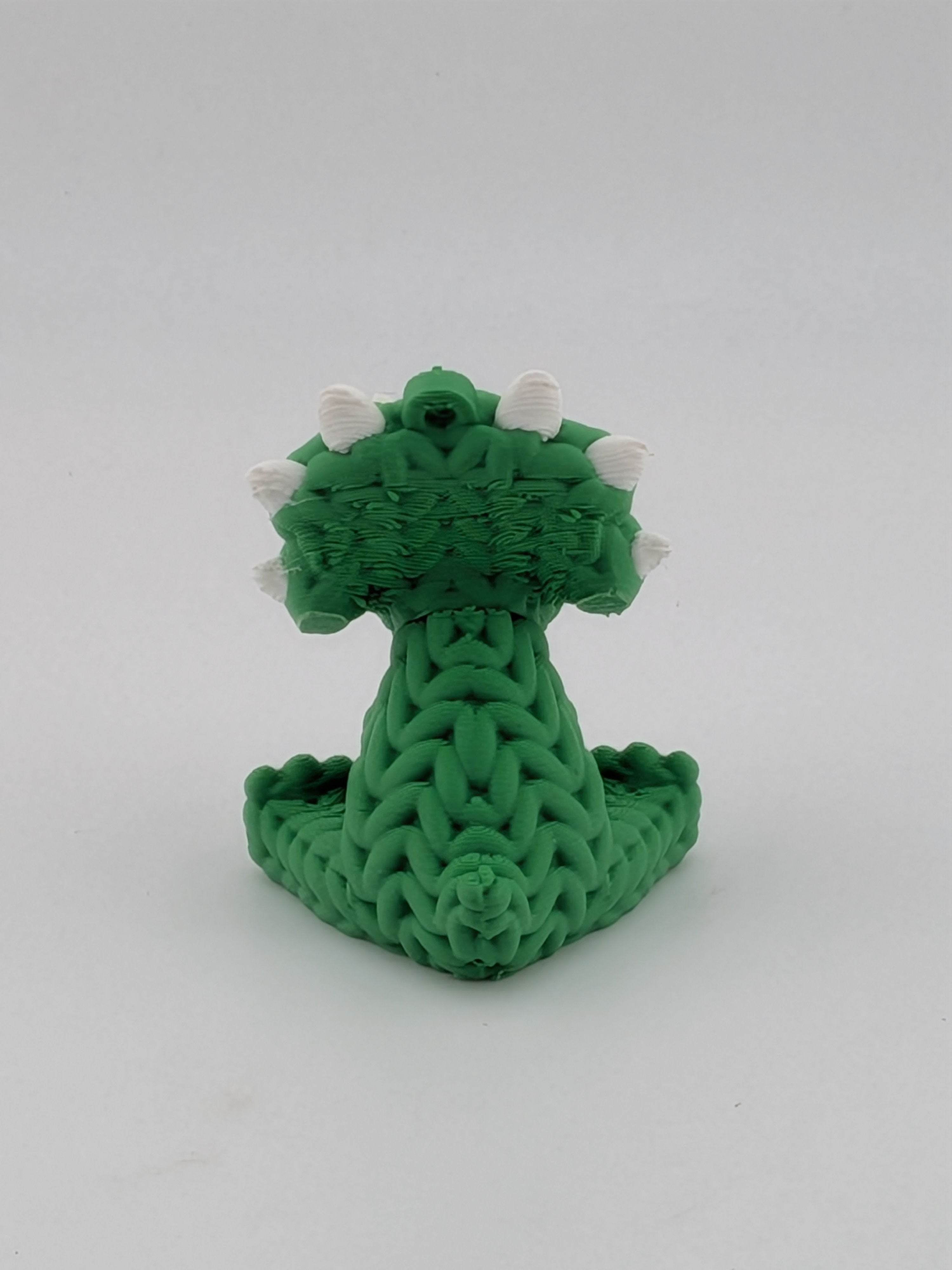 1.6 Inch Knit Appearance Triceratops Keychain 3D Printed Dinosaur Fidget Buddy