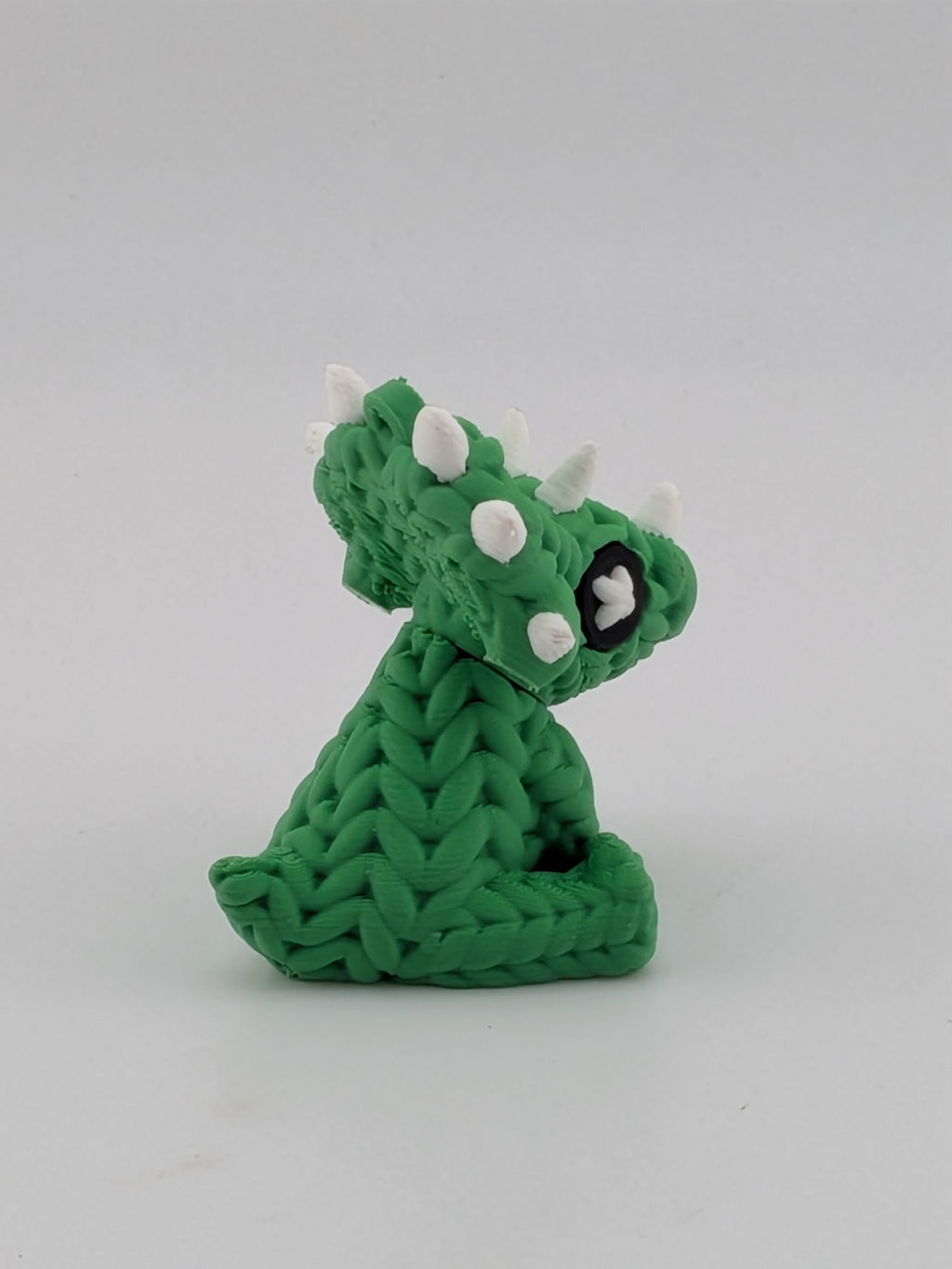 1.6 Inch Knit Appearance Triceratops Keychain 3D Printed Dinosaur Fidget Buddy