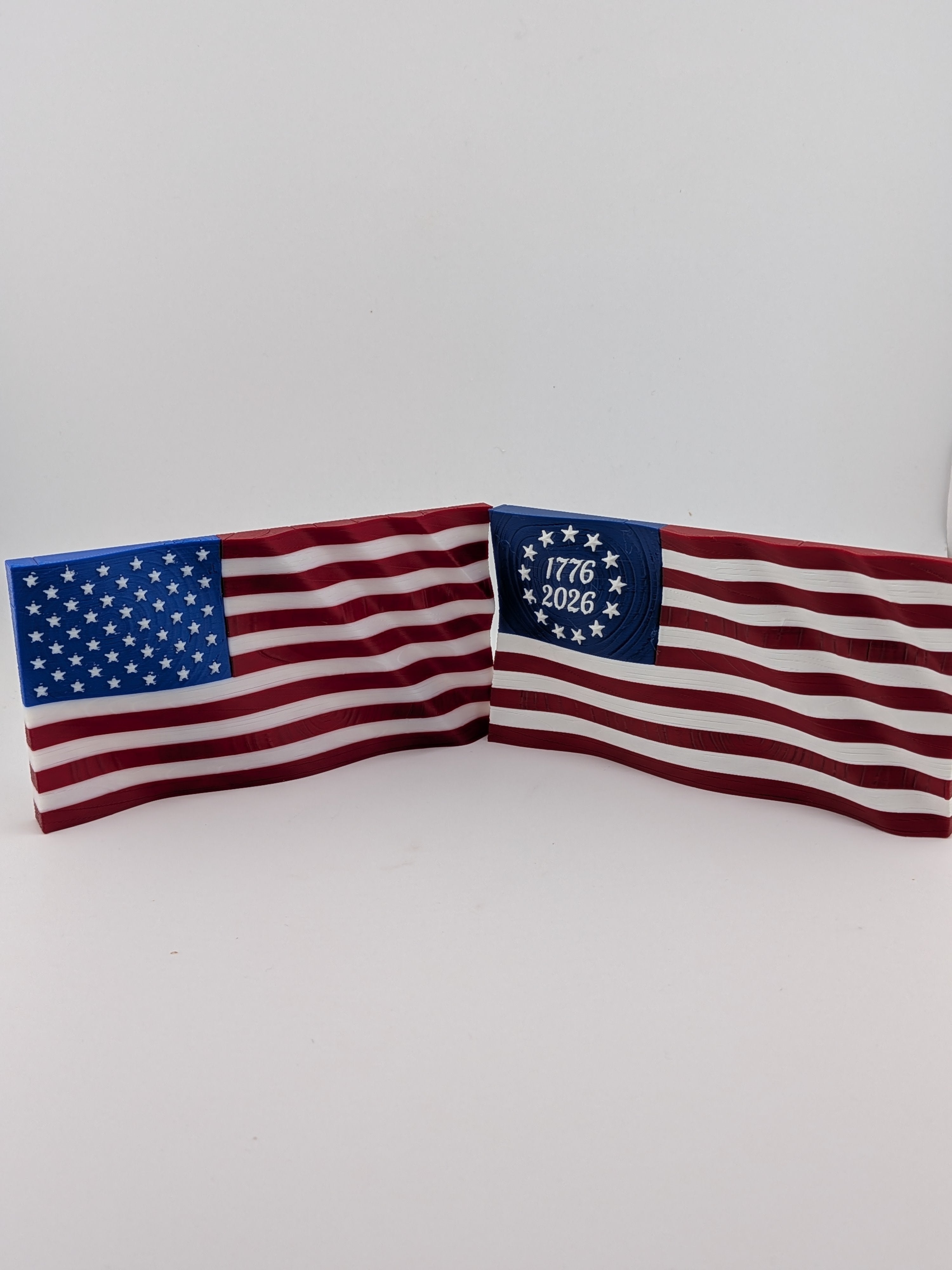 5.5 Inch American Waving Flag Commemorative Magnet with Embedded No Scratch Backing