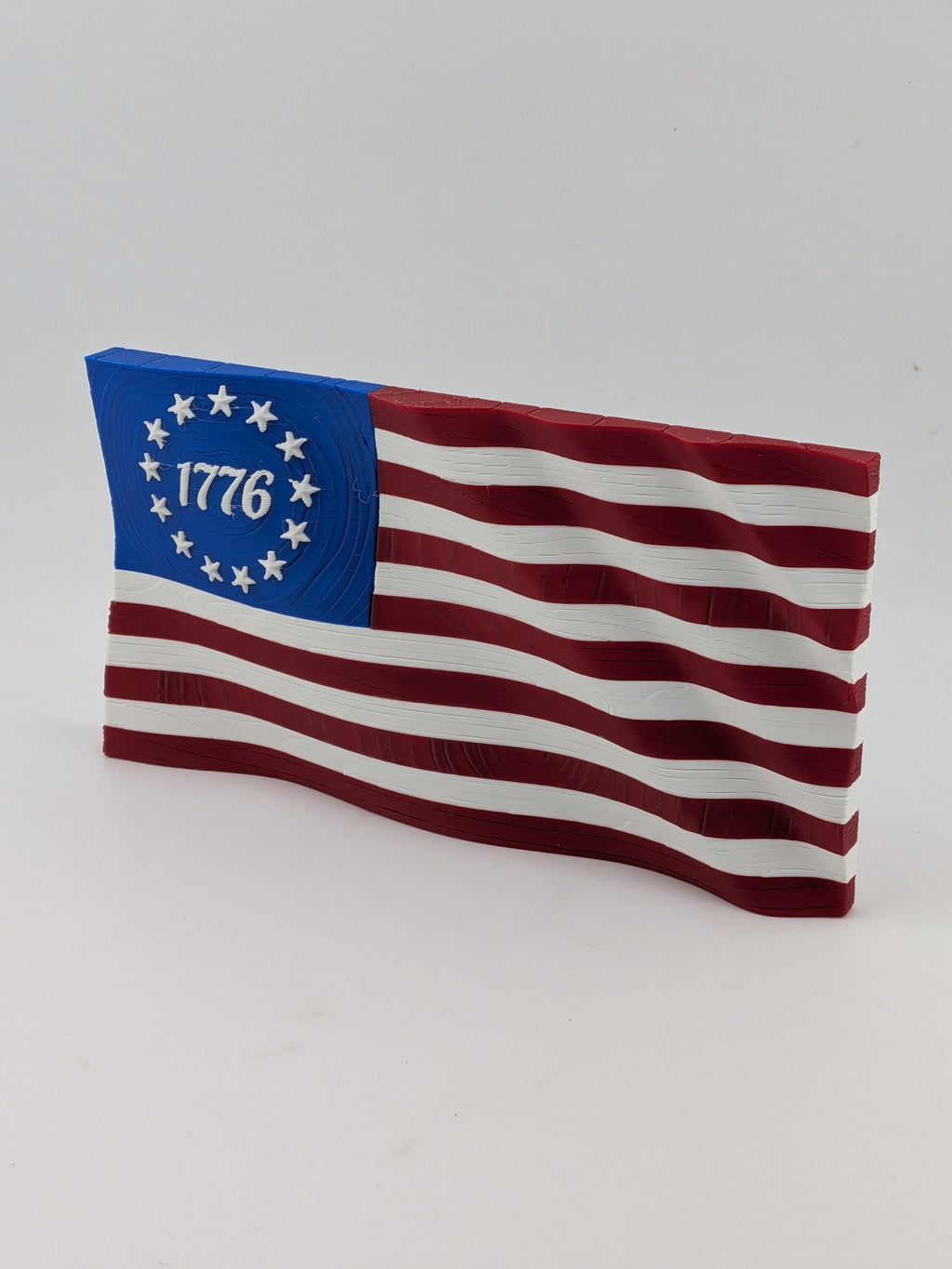 5.5 Inch American Waving Flag Commemorative Magnet with Embedded No Scratch Backing