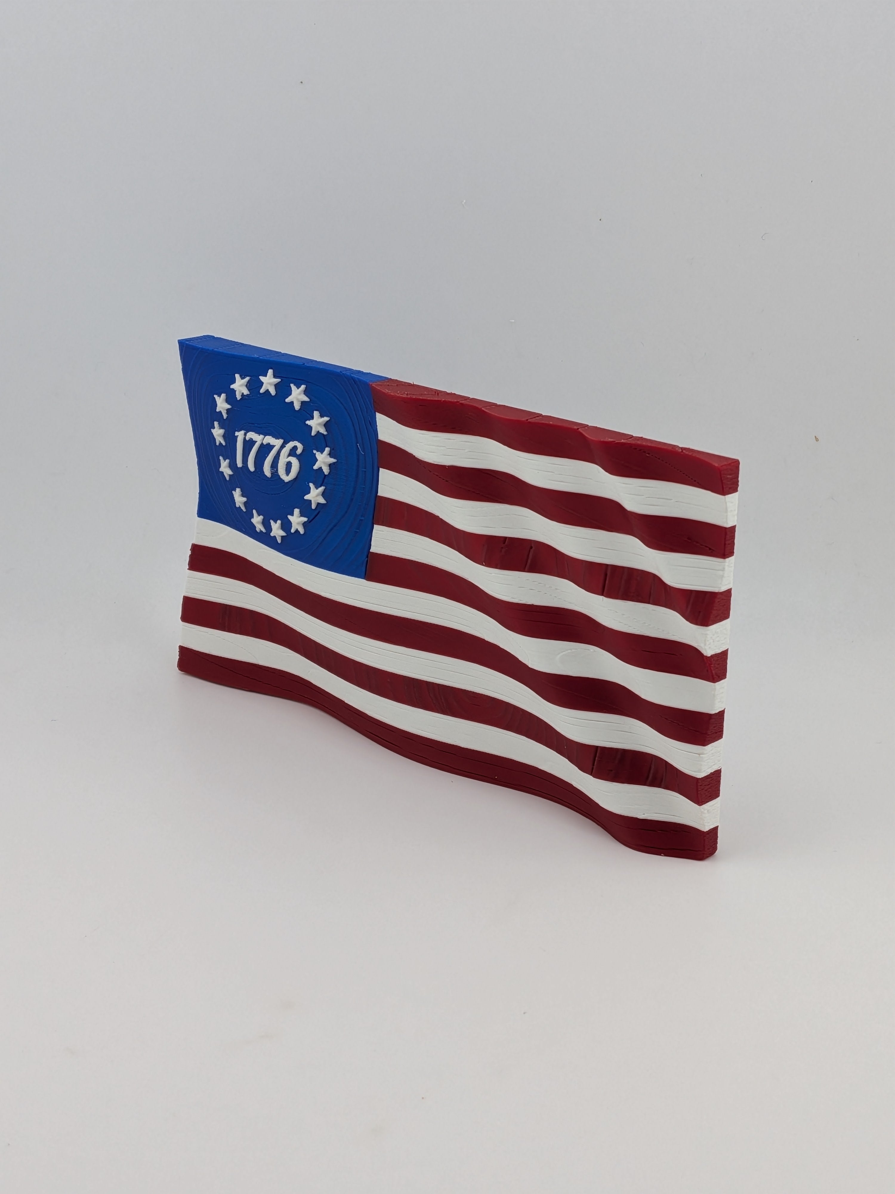 5.5 Inch American Waving Flag Commemorative Magnet with Embedded No Scratch Backing