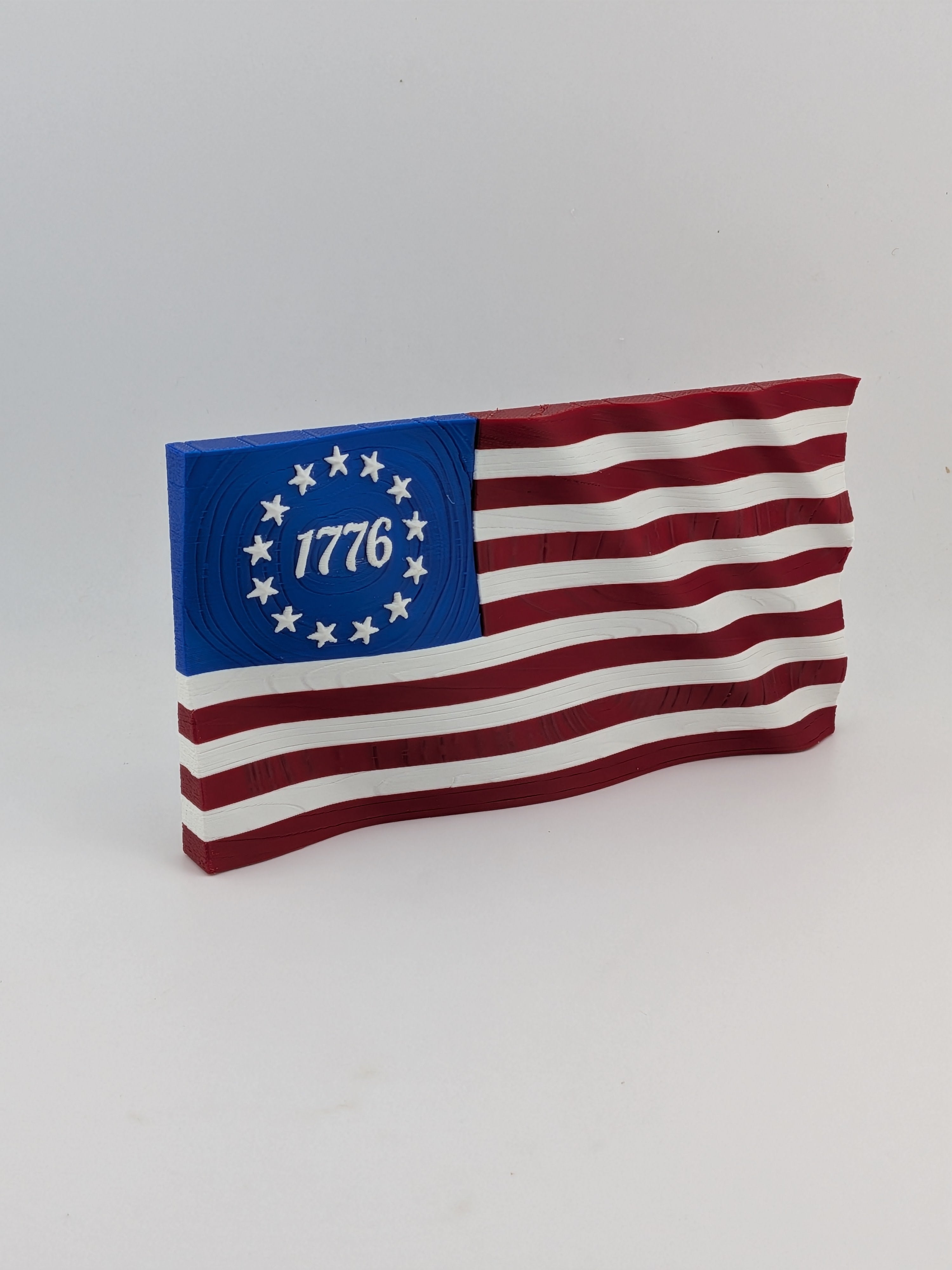 5.5 Inch American Waving Flag Commemorative Magnet with Embedded No Scratch Backing