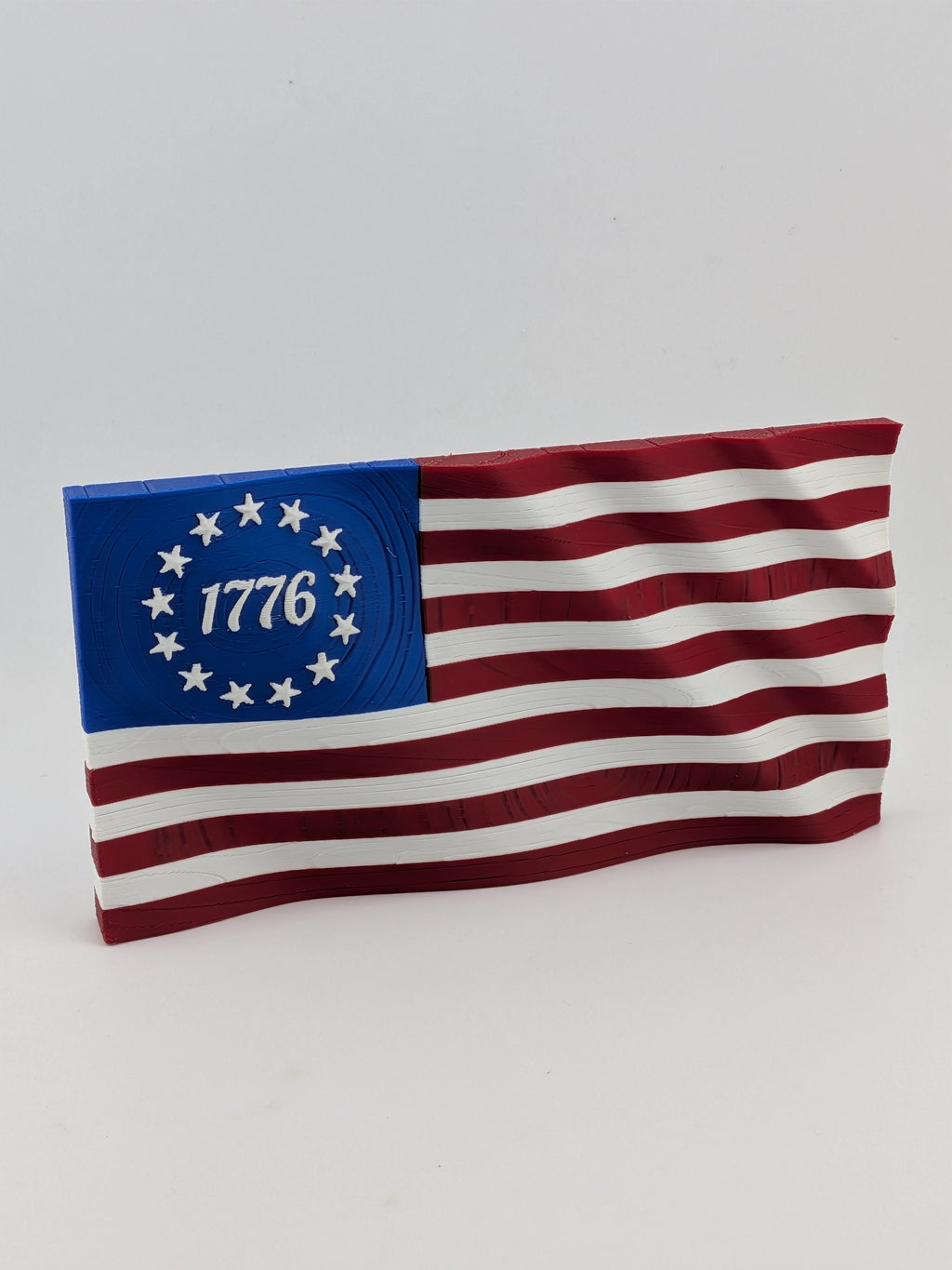 5.5 Inch American Waving Flag Commemorative Magnet with Embedded No Scratch Backing