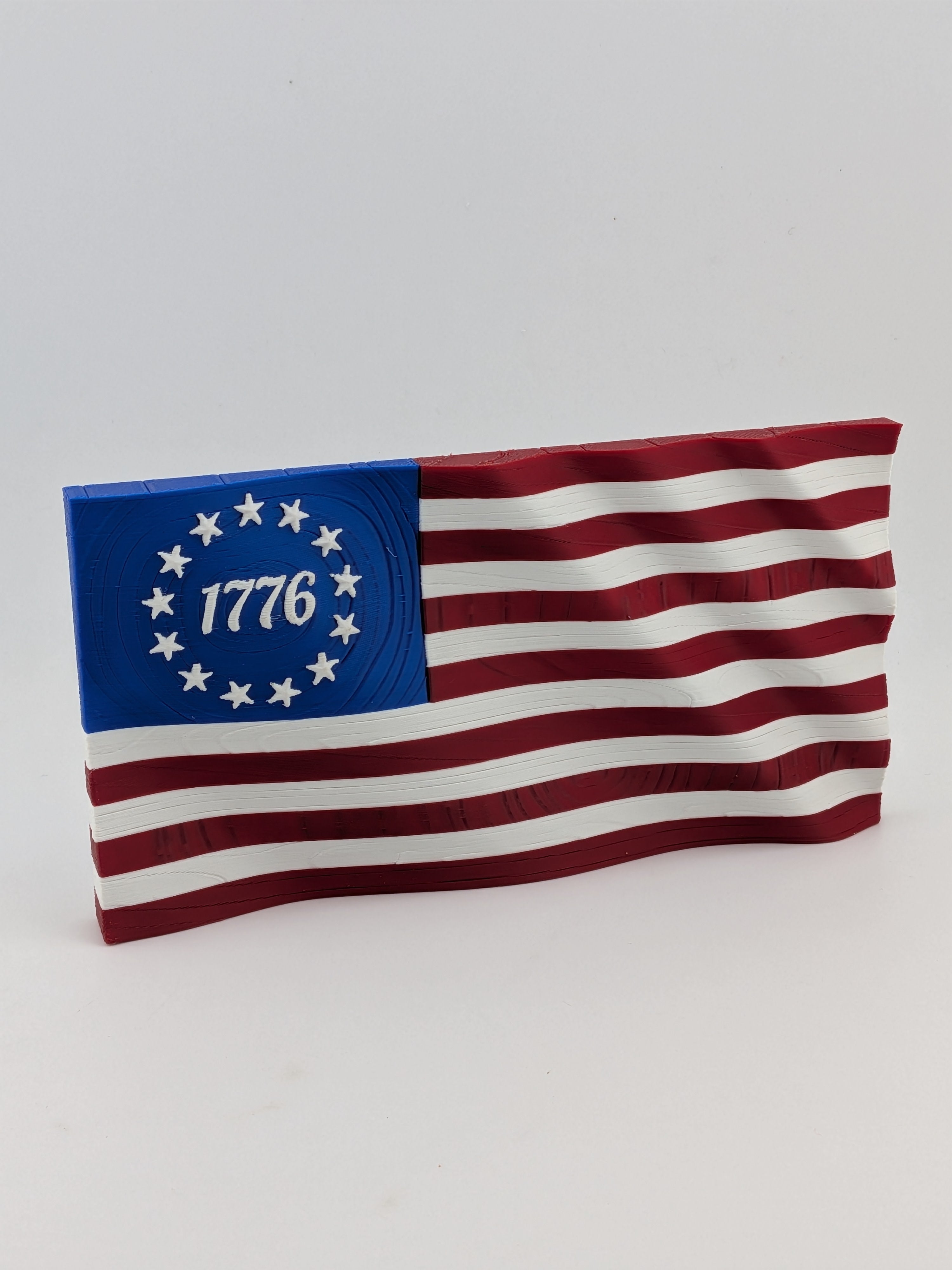 5.5 Inch American Waving Flag Commemorative Magnet with Embedded No Scratch Backing