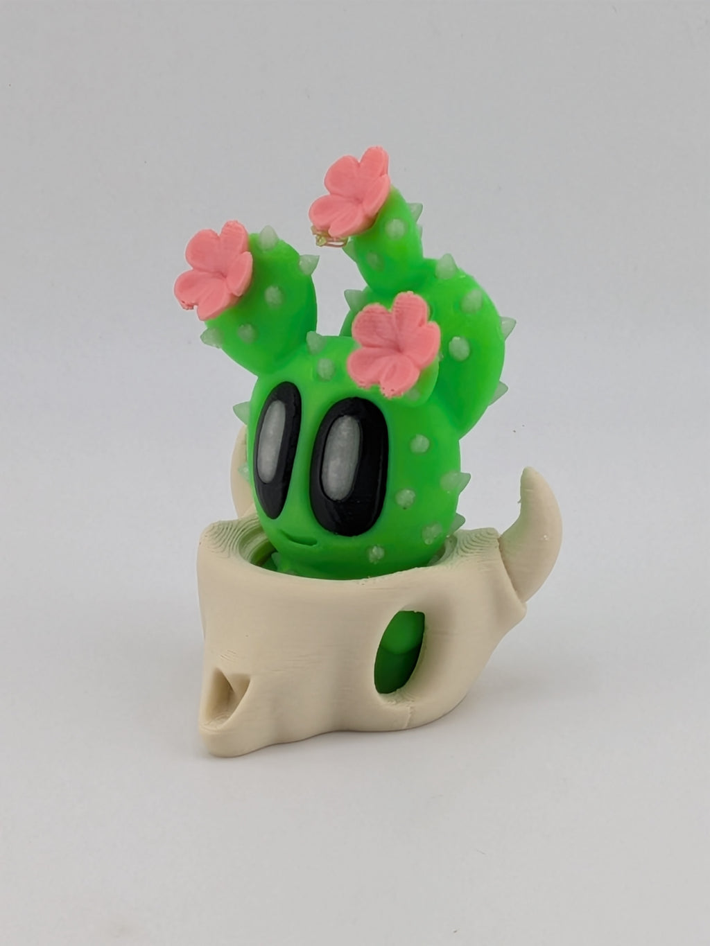 🌵✨ Glow-in-the-Dark Bloblab Flower Cactus! 🌸 Adorable 3D Printed Desk Pet & Pot 👀🪴