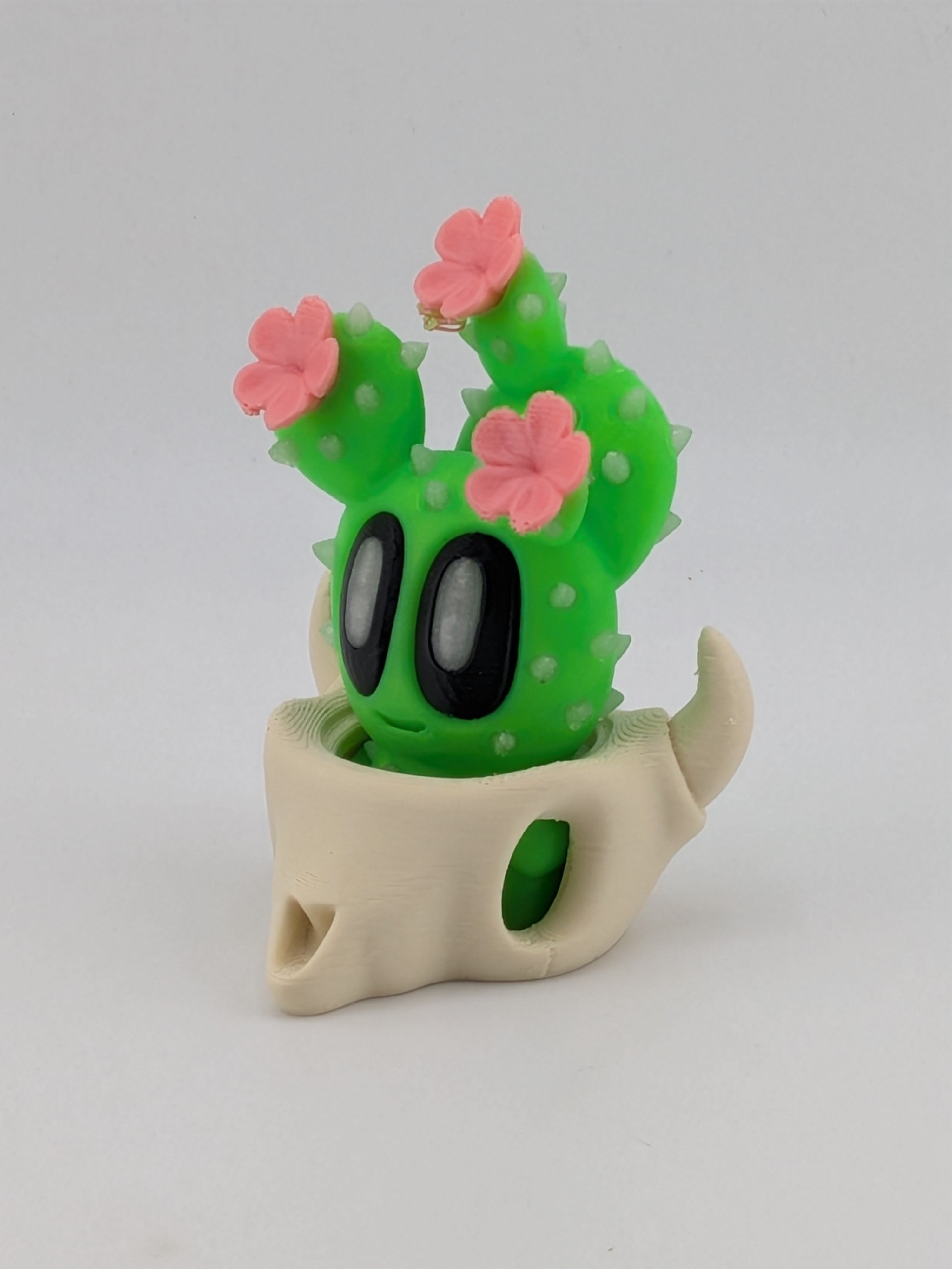 🌵✨ Glow-in-the-Dark Bloblab Flower Cactus! 🌸 Adorable 3D Printed Desk Pet & Pot 👀🪴