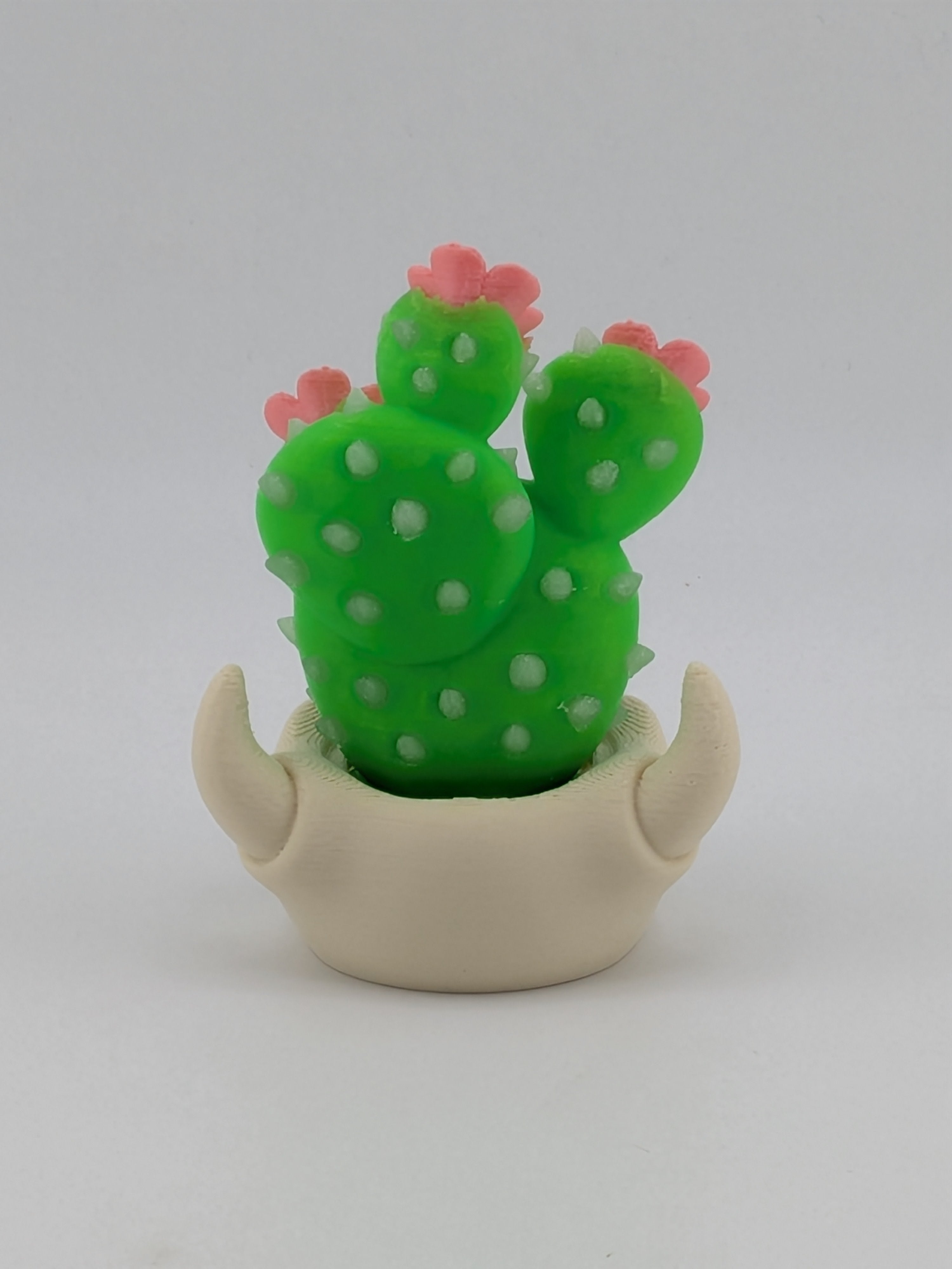 🌵✨ Glow-in-the-Dark Bloblab Flower Cactus! 🌸 Adorable 3D Printed Desk Pet & Pot 👀🪴