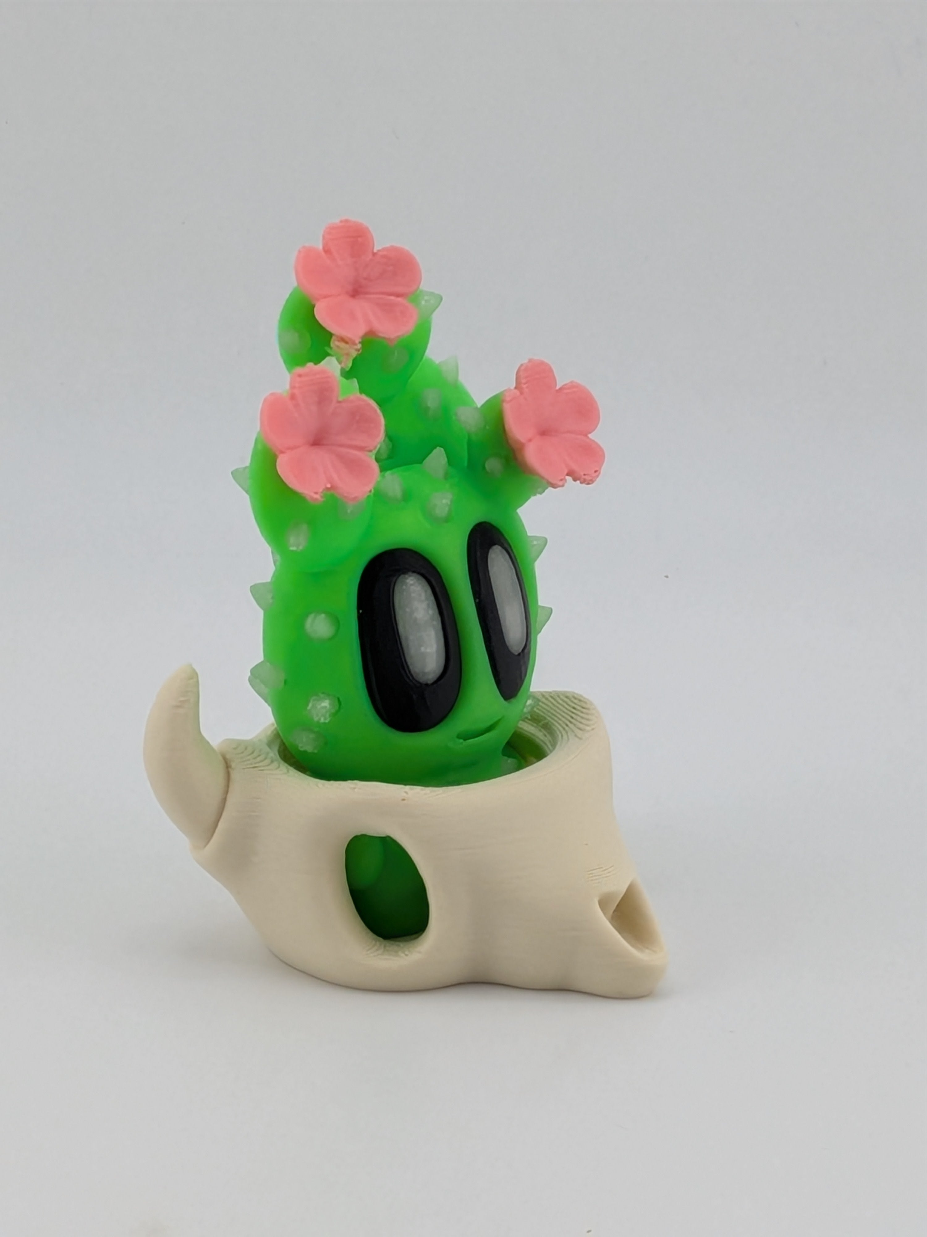 🌵✨ Glow-in-the-Dark Bloblab Flower Cactus! 🌸 Adorable 3D Printed Desk Pet & Pot 👀🪴