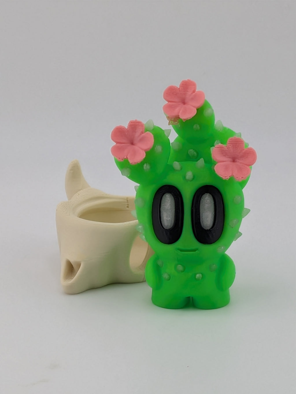 🌵✨ Glow-in-the-Dark Bloblab Flower Cactus! 🌸 Adorable 3D Printed Desk Pet & Pot 👀🪴
