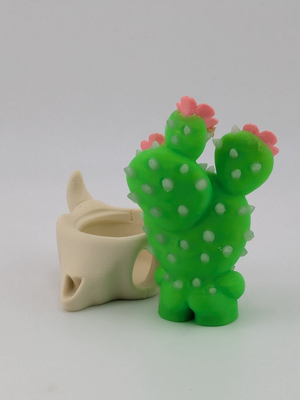 🌵✨ Glow-in-the-Dark Bloblab Flower Cactus! 🌸 Adorable 3D Printed Desk Pet & Pot 👀🪴