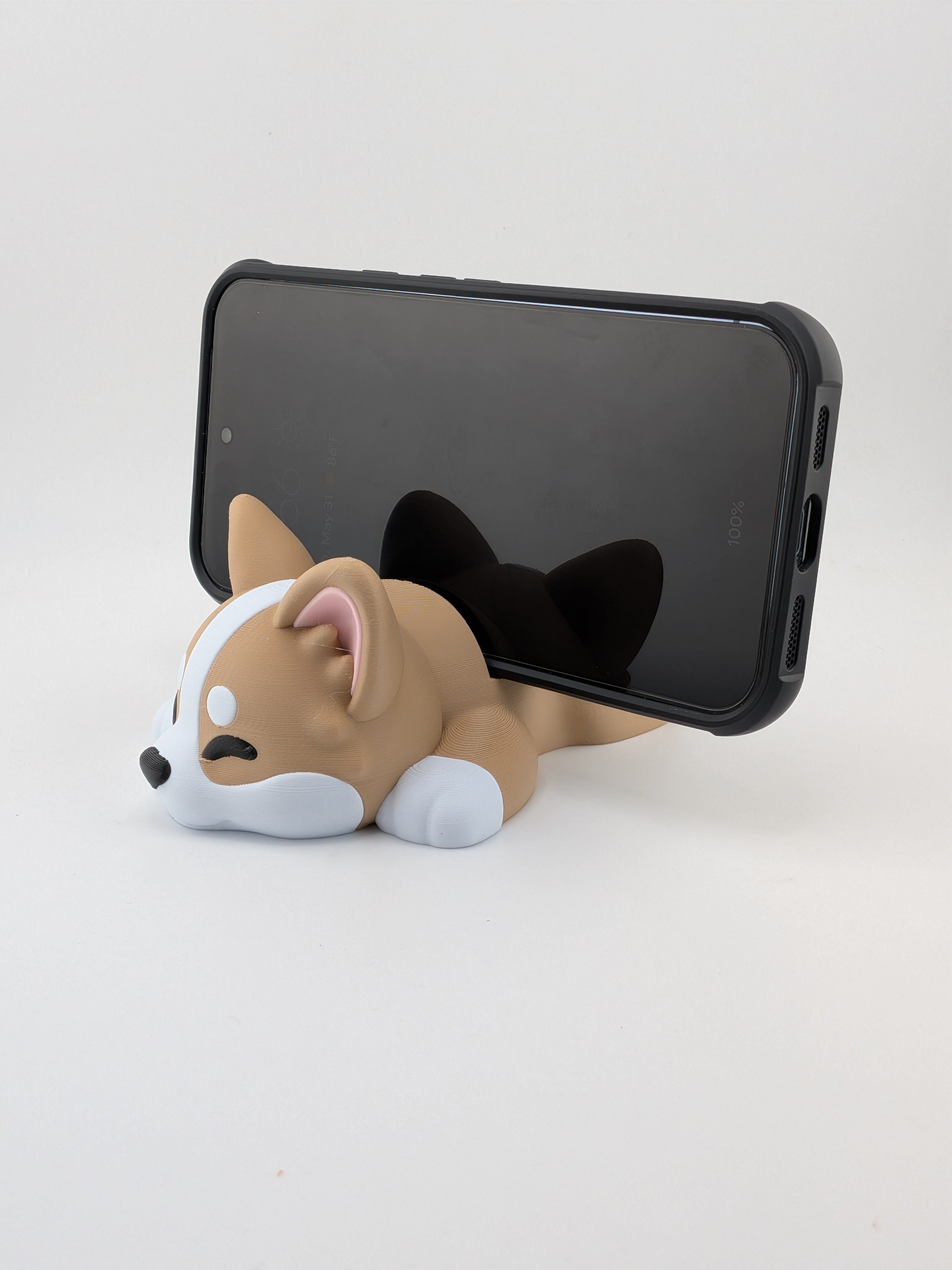 5.75 Inch Corgi Phone Holder 3D Printed Desk Pet Smartphone Stand