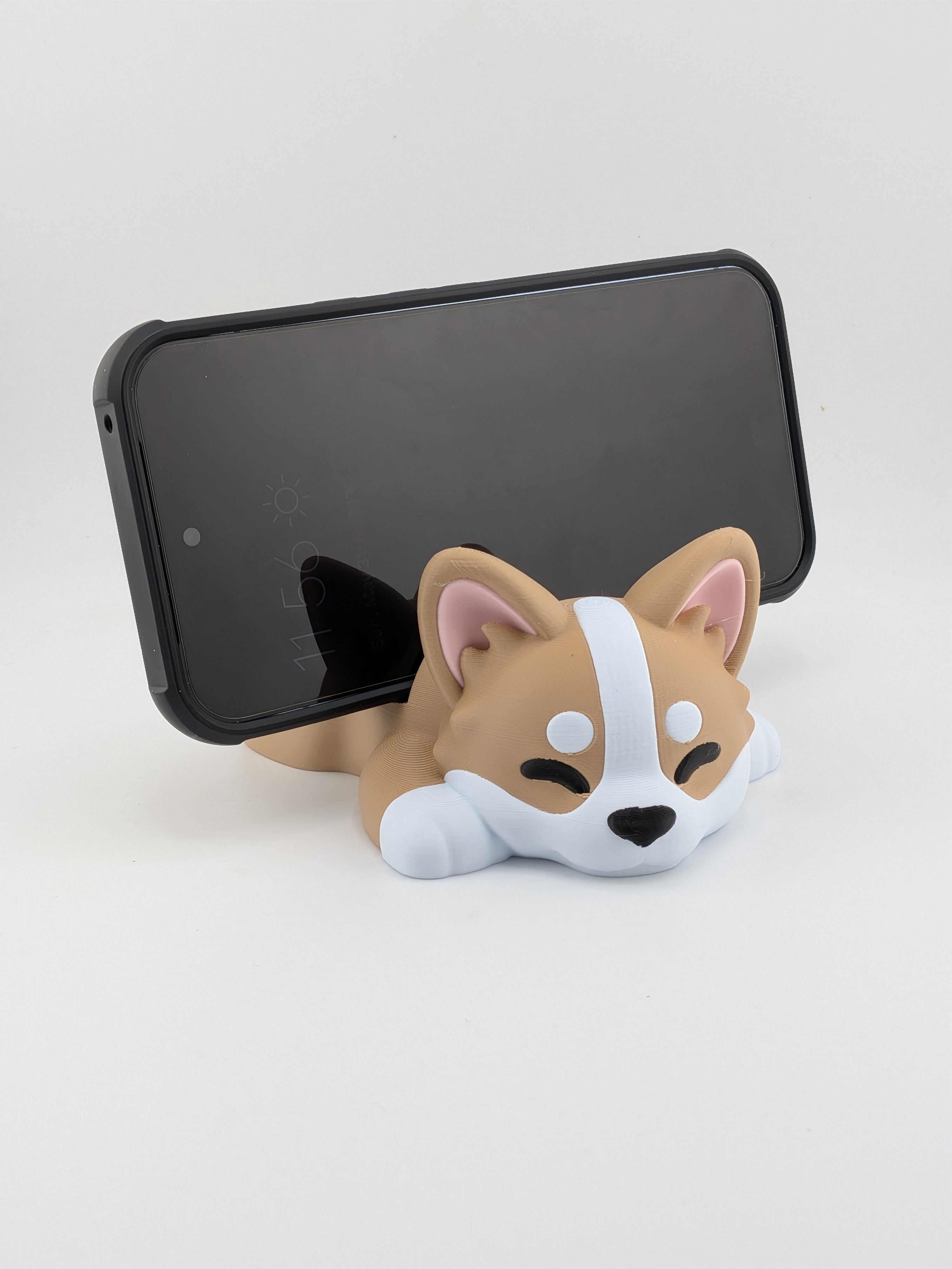 5.75 Inch Corgi Phone Holder 3D Printed Desk Pet Smartphone Stand