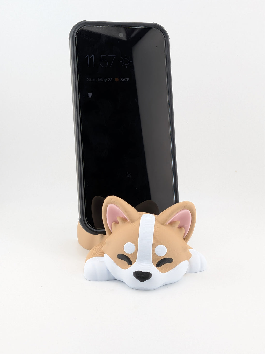 5.75 Inch Corgi Phone Holder 3D Printed Desk Pet Smartphone Stand