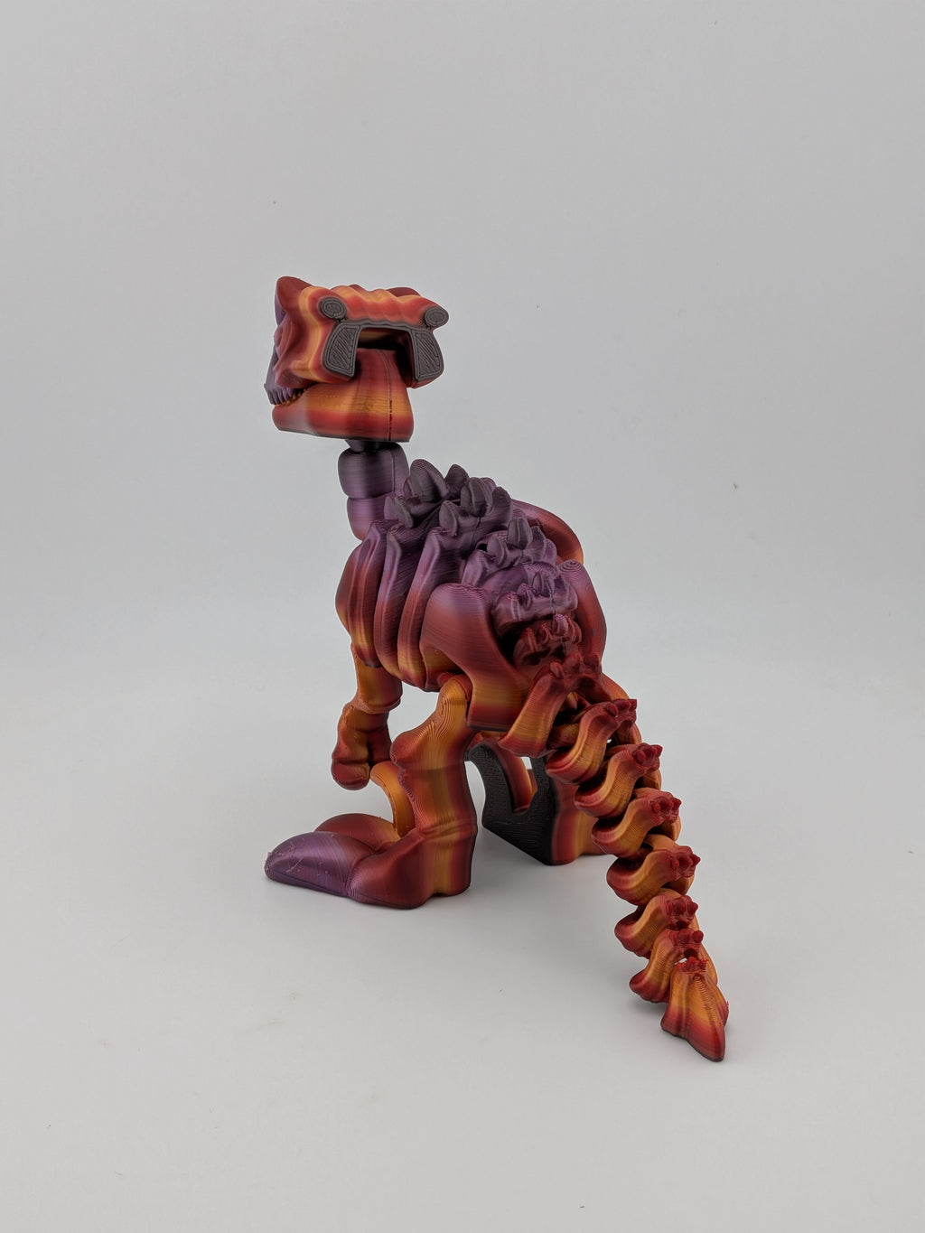 6.25 Inch Skeleton Pyroraptor Articulated Flexi Dinosaur Rainbow Bone Fidget Toy
