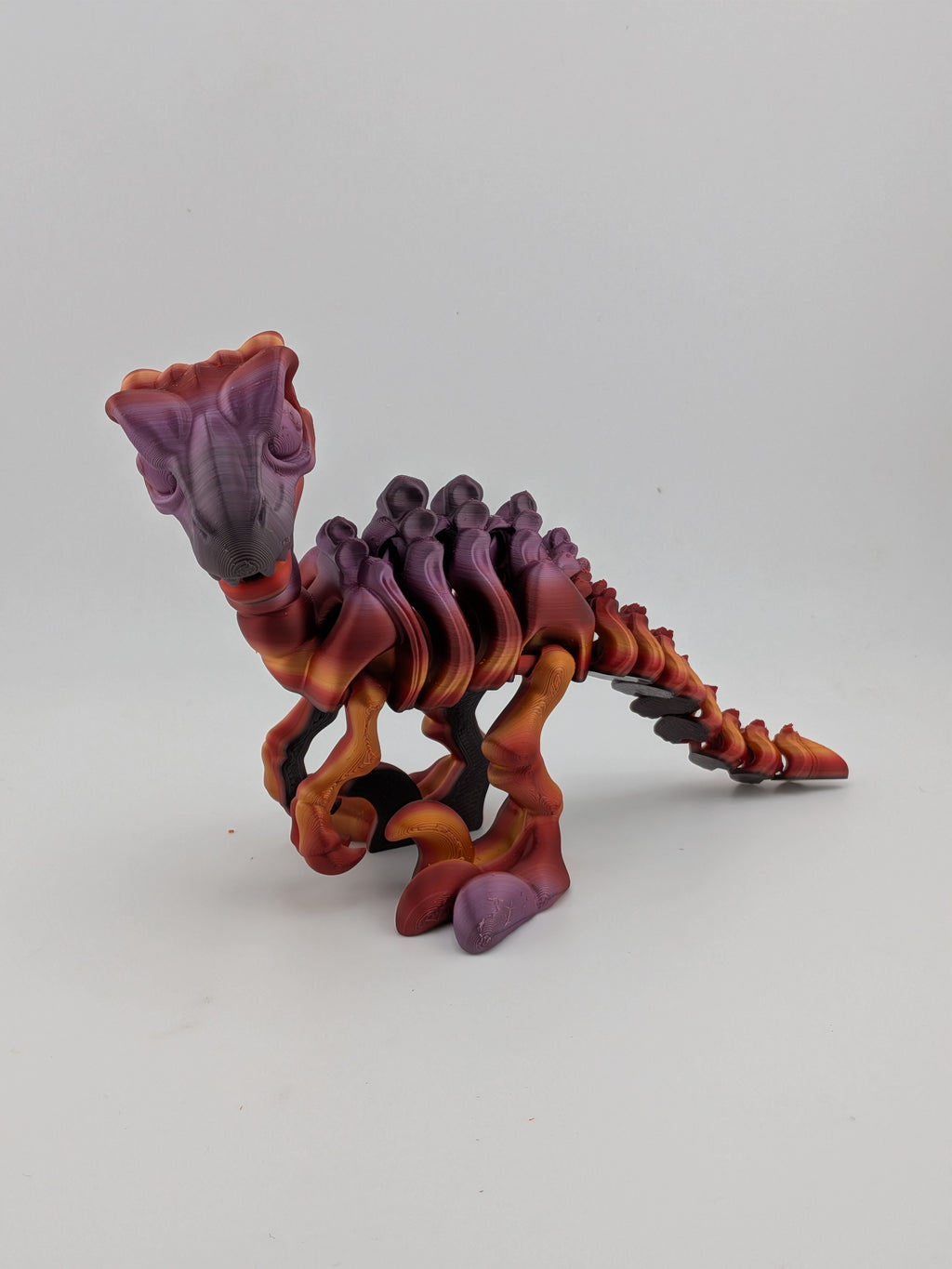 6.25 Inch Skeleton Pyroraptor Articulated Flexi Dinosaur Rainbow Bone Fidget Toy
