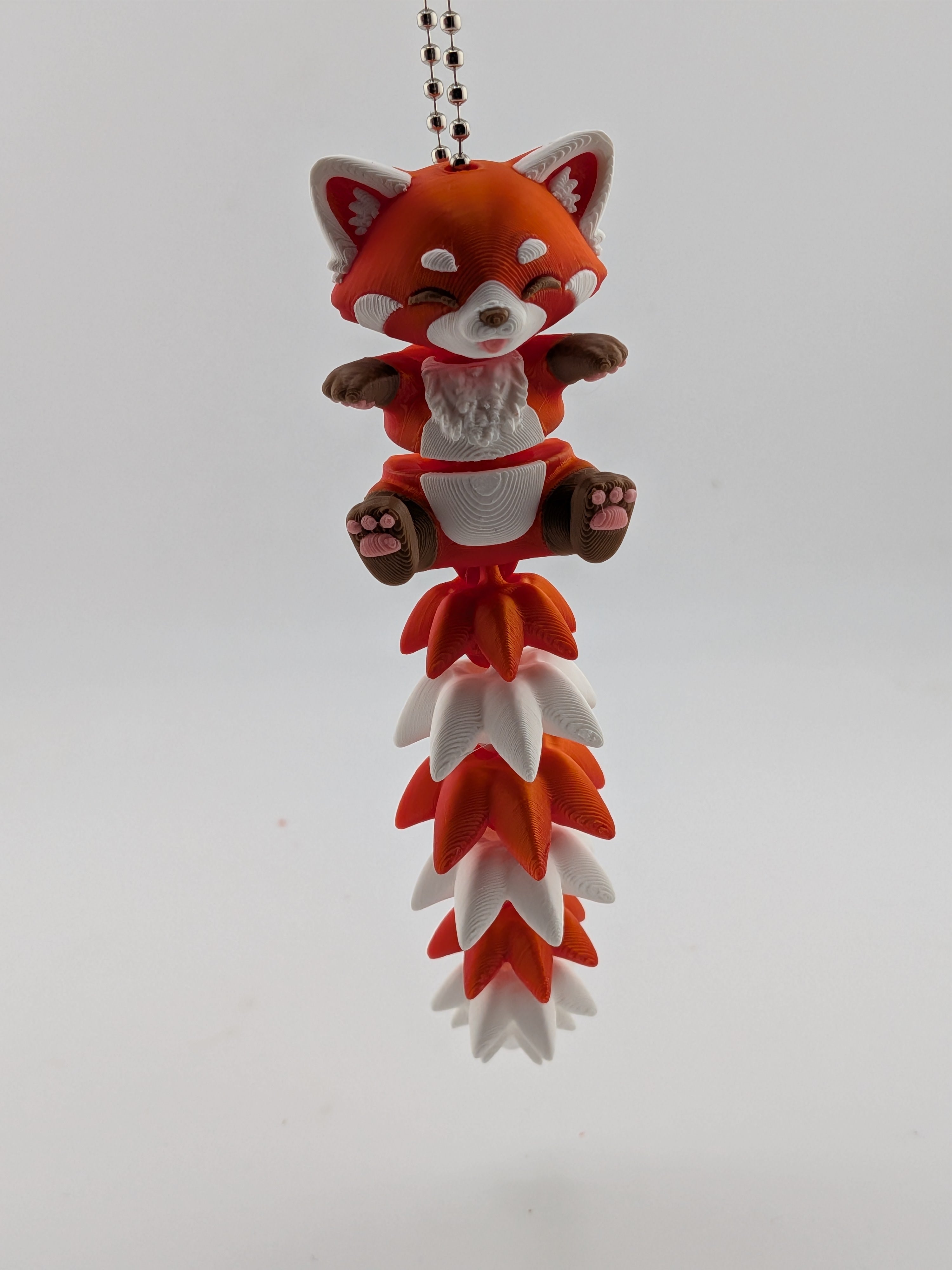 5 Inch Fluffy Tail Red Panda Keychain Articulated Cute Fidget Buddy Set