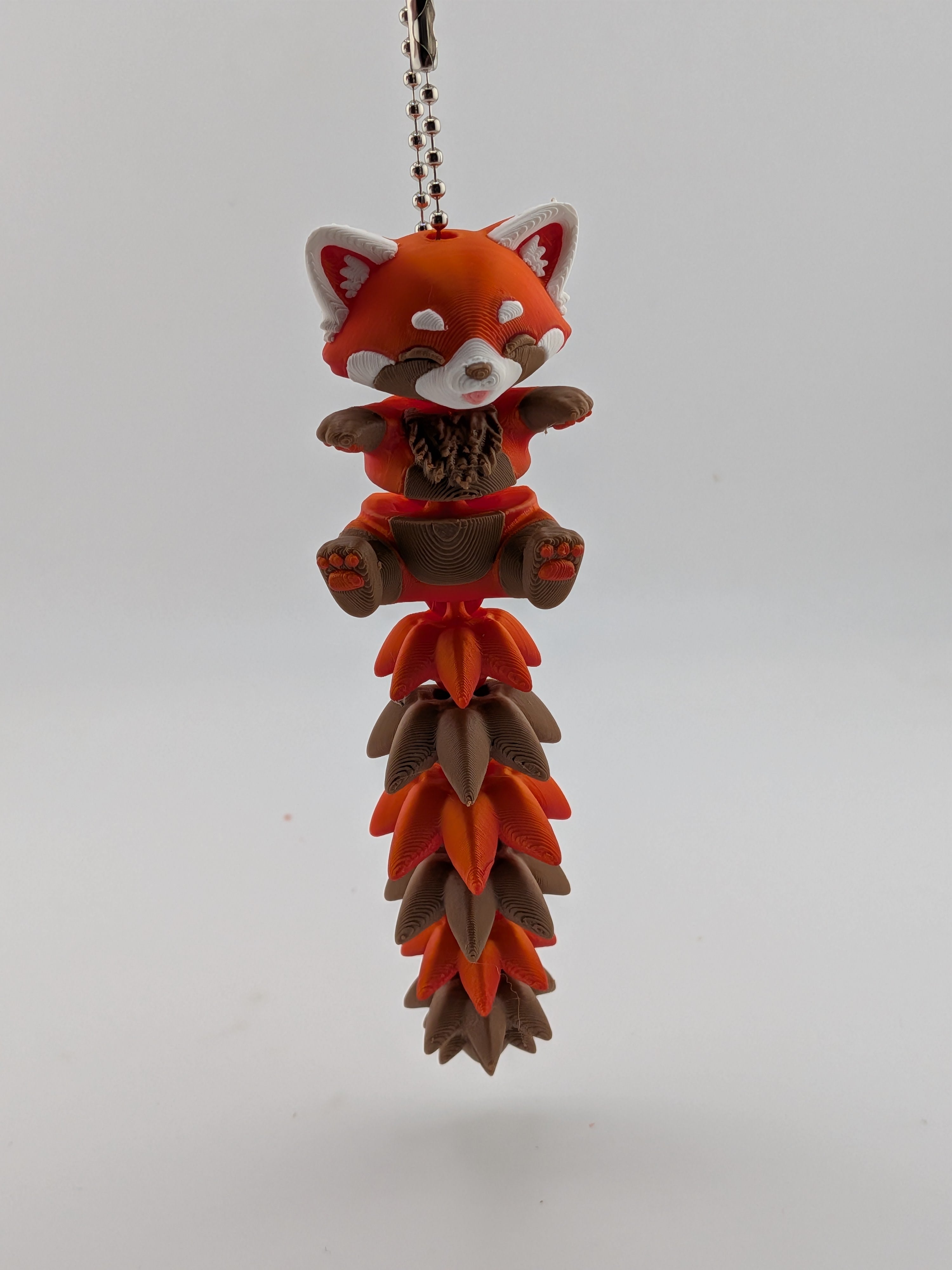 5 Inch Fluffy Tail Red Panda Keychain Articulated Cute Fidget Buddy Set