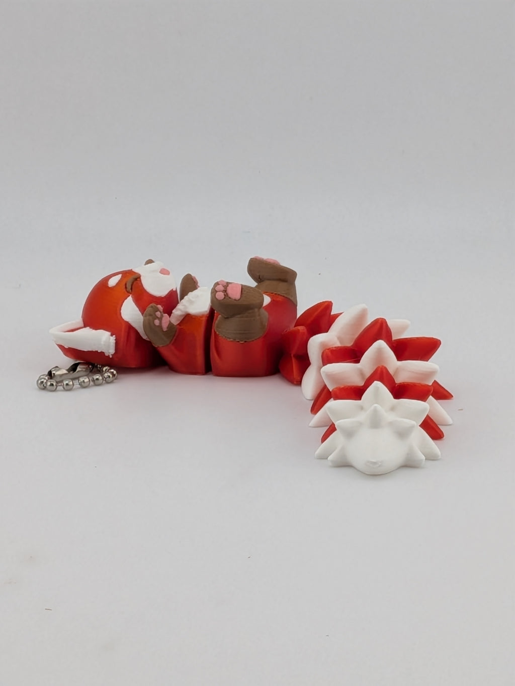 5 Inch Fluffy Tail Red Panda Keychain Articulated Cute Fidget Buddy Set