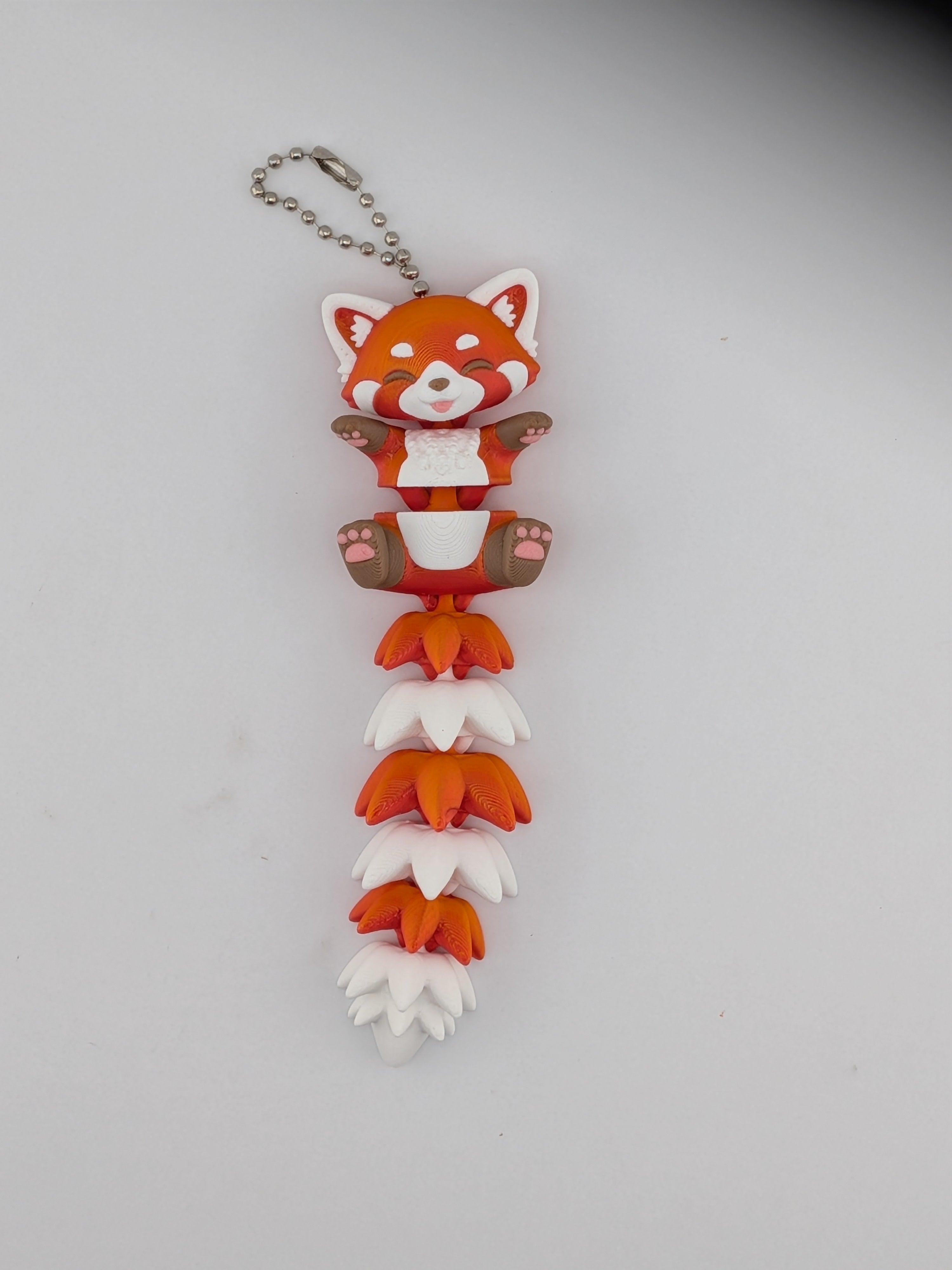 5 Inch Fluffy Tail Red Panda Keychain Articulated Cute Fidget Buddy Set