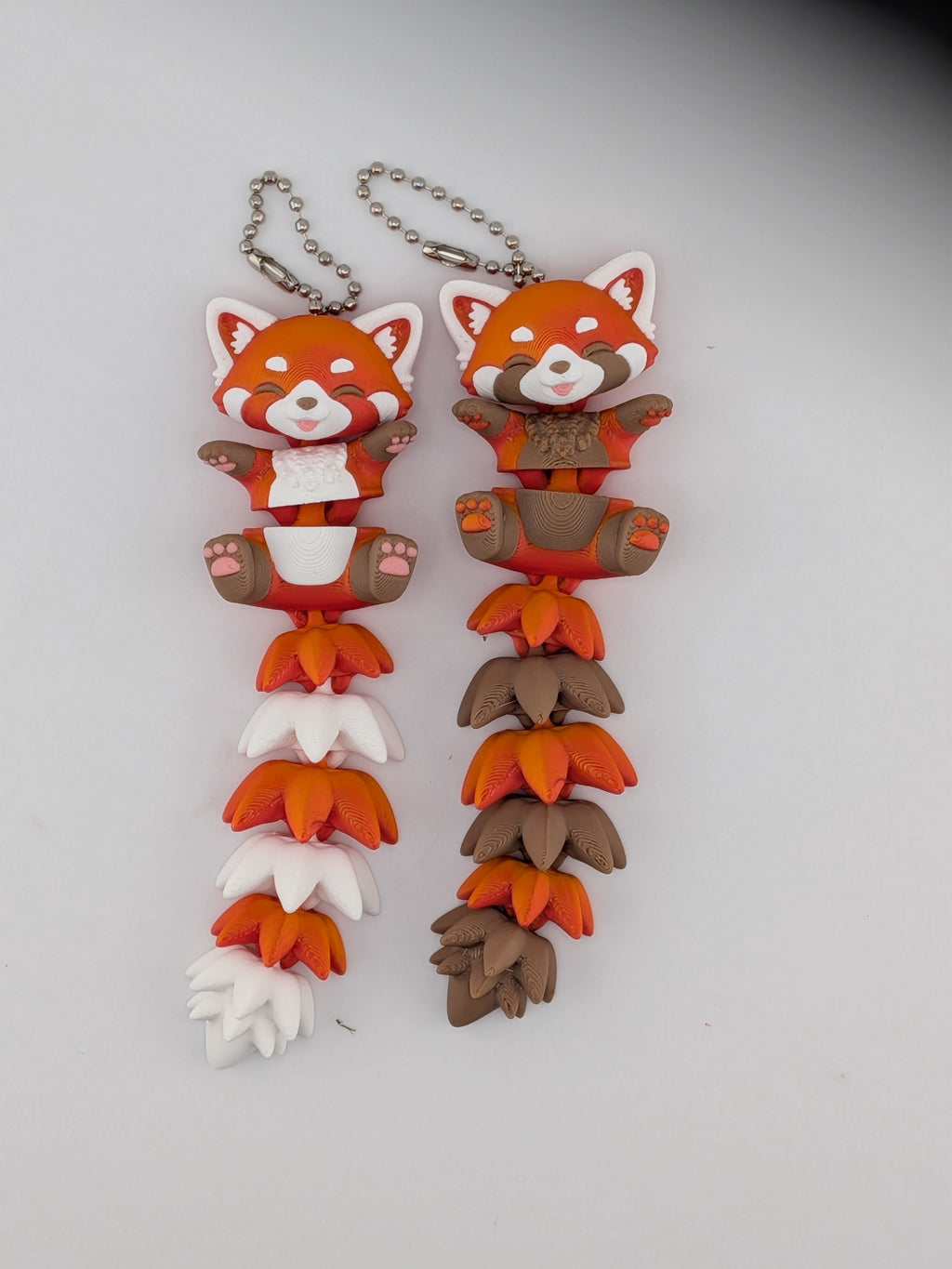 5 Inch Fluffy Tail Red Panda Keychain Articulated Cute Fidget Buddy Set