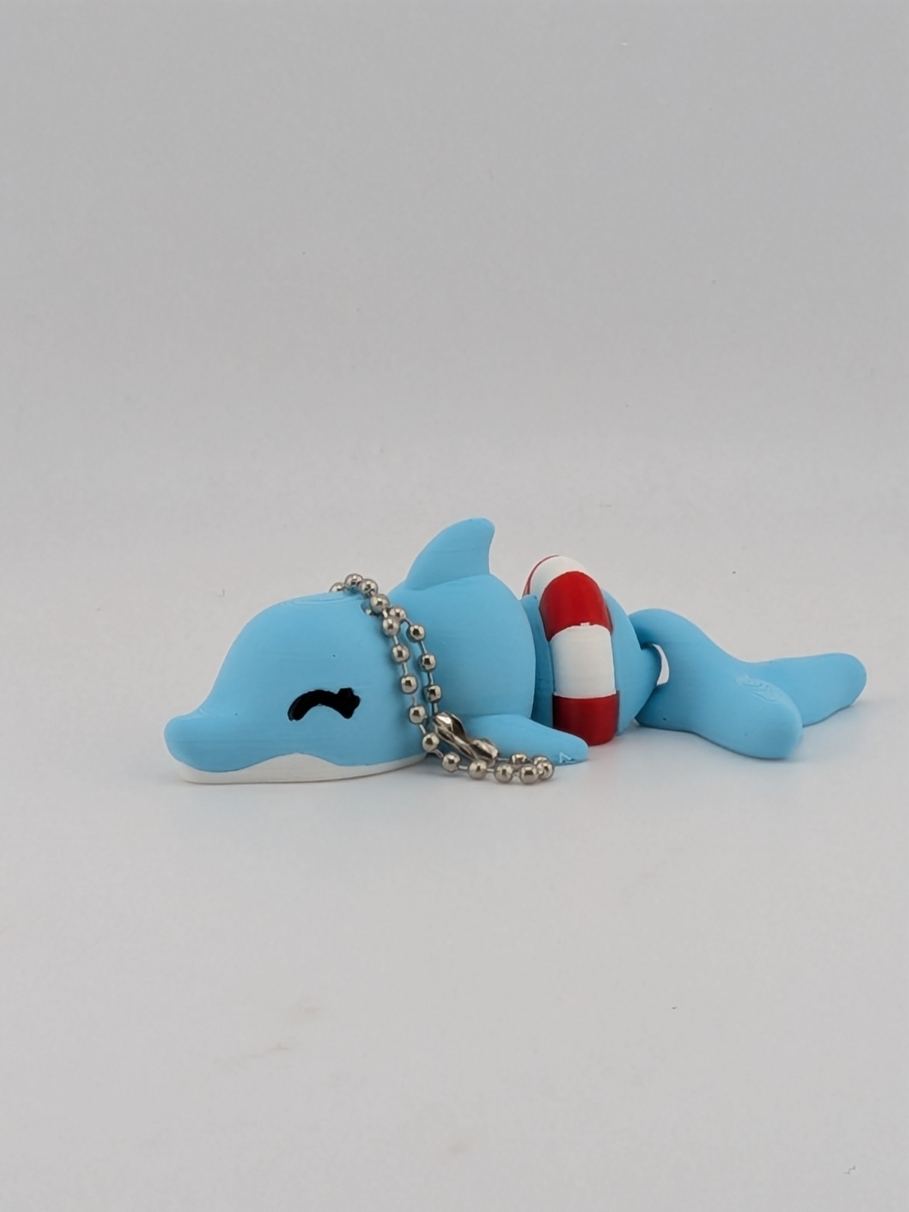 3.5 Inch Articulated Dolphin Keychain Cute Ocean Life Ring Fidget Buddy Set