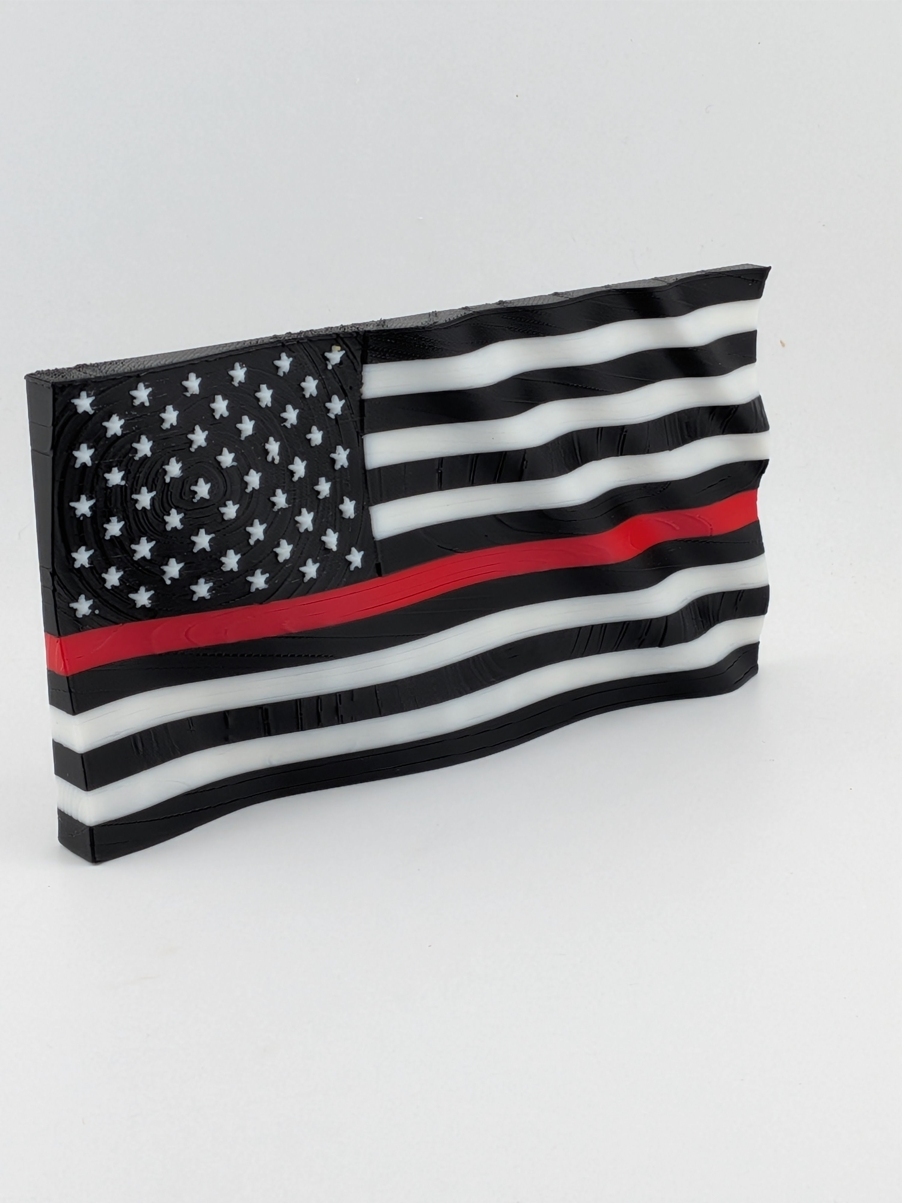 5.5 Inch Thin Blue Line American Flag Waving Magnet First Responder Tribute