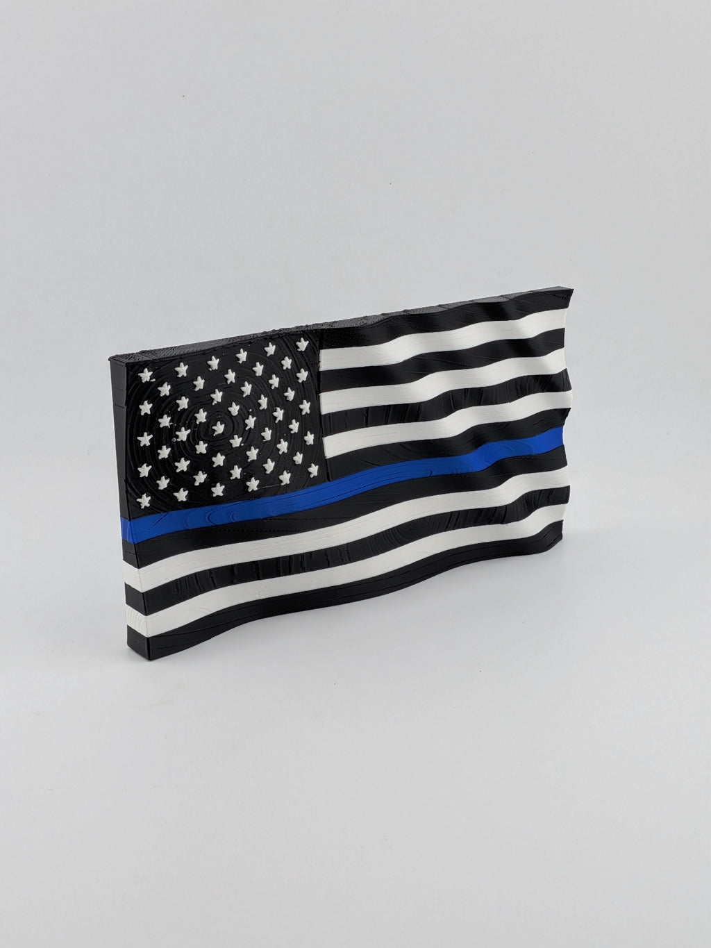 5.5 Inch Thin Blue Line American Flag Waving Magnet First Responder Tribute
