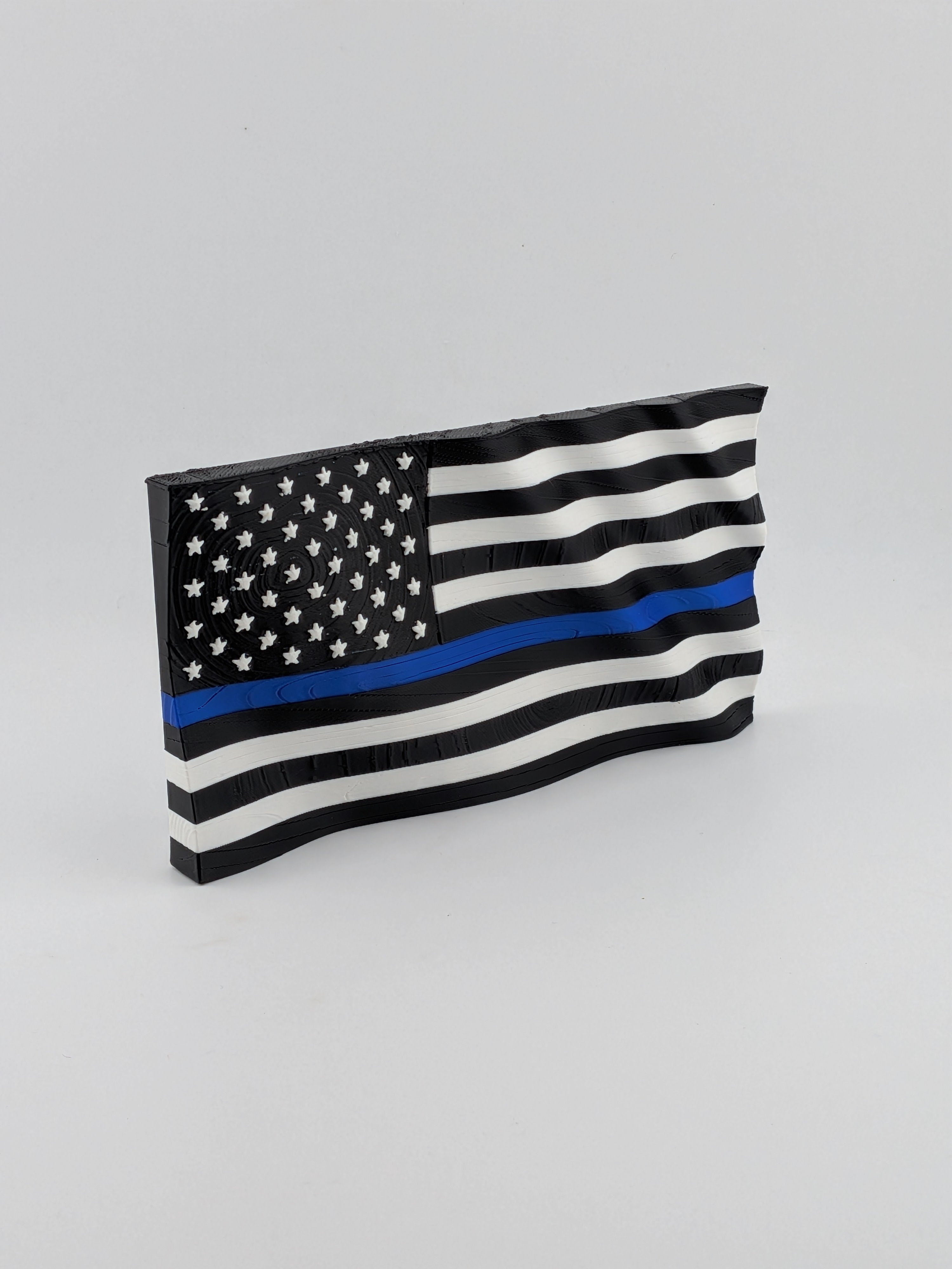5.5 Inch Thin Blue Line American Flag Waving Magnet First Responder Tribute
