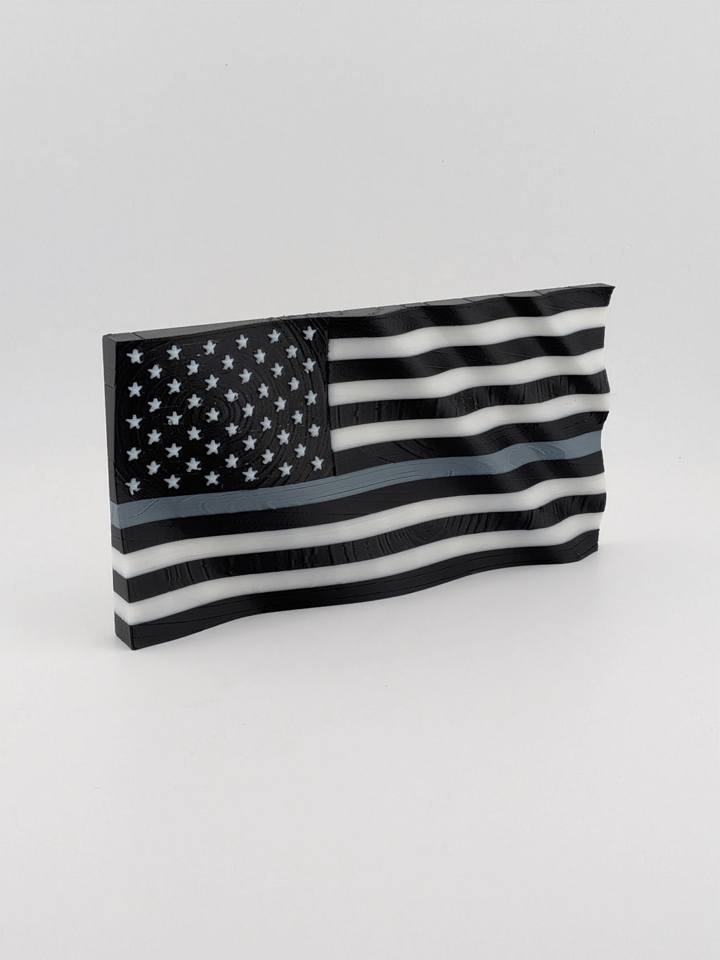 5.5 Inch Thin Blue Line American Flag Waving Magnet First Responder Tribute