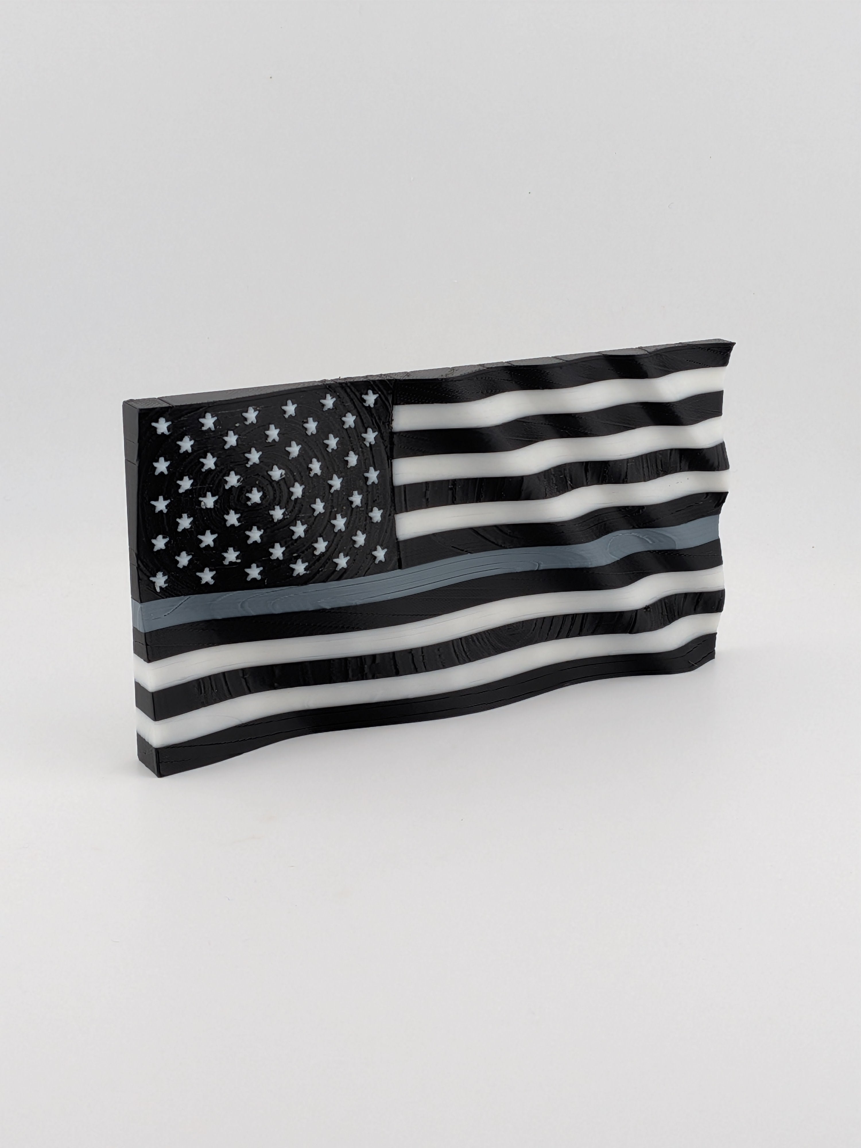 5.5 Inch Thin Blue Line American Flag Waving Magnet First Responder Tribute