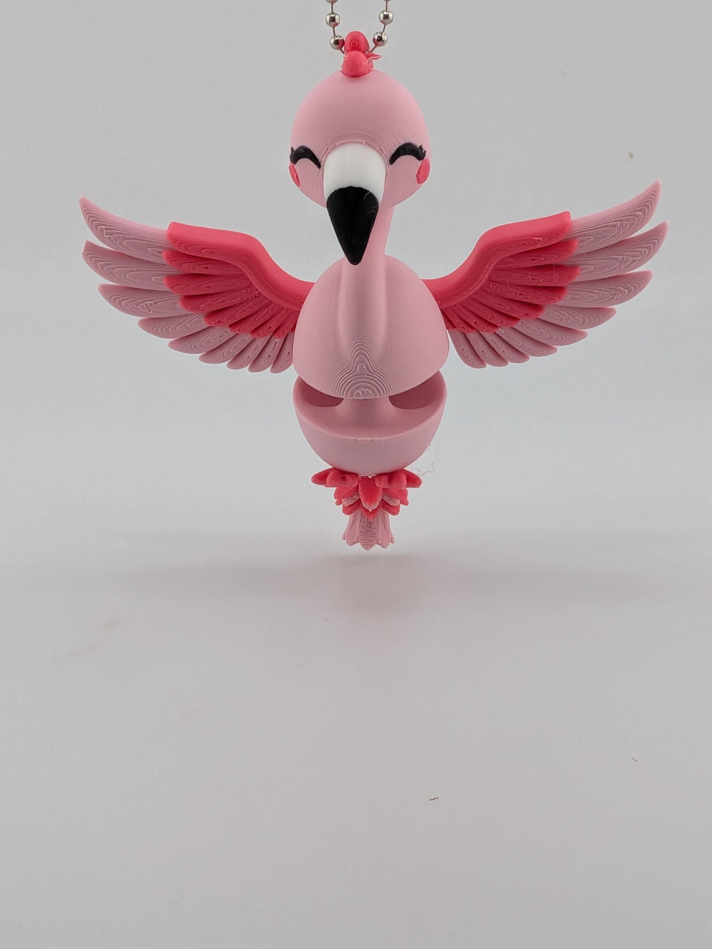 3.25 Inch Articulated Flamingo Keychain Cute Tropical Bird Fidget Buddy