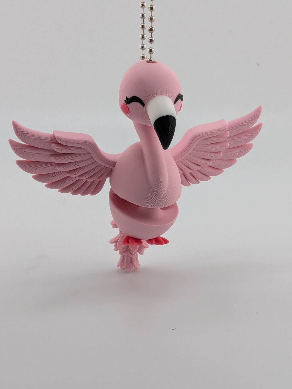 3.25 Inch Articulated Flamingo Keychain Cute Tropical Bird Fidget Buddy